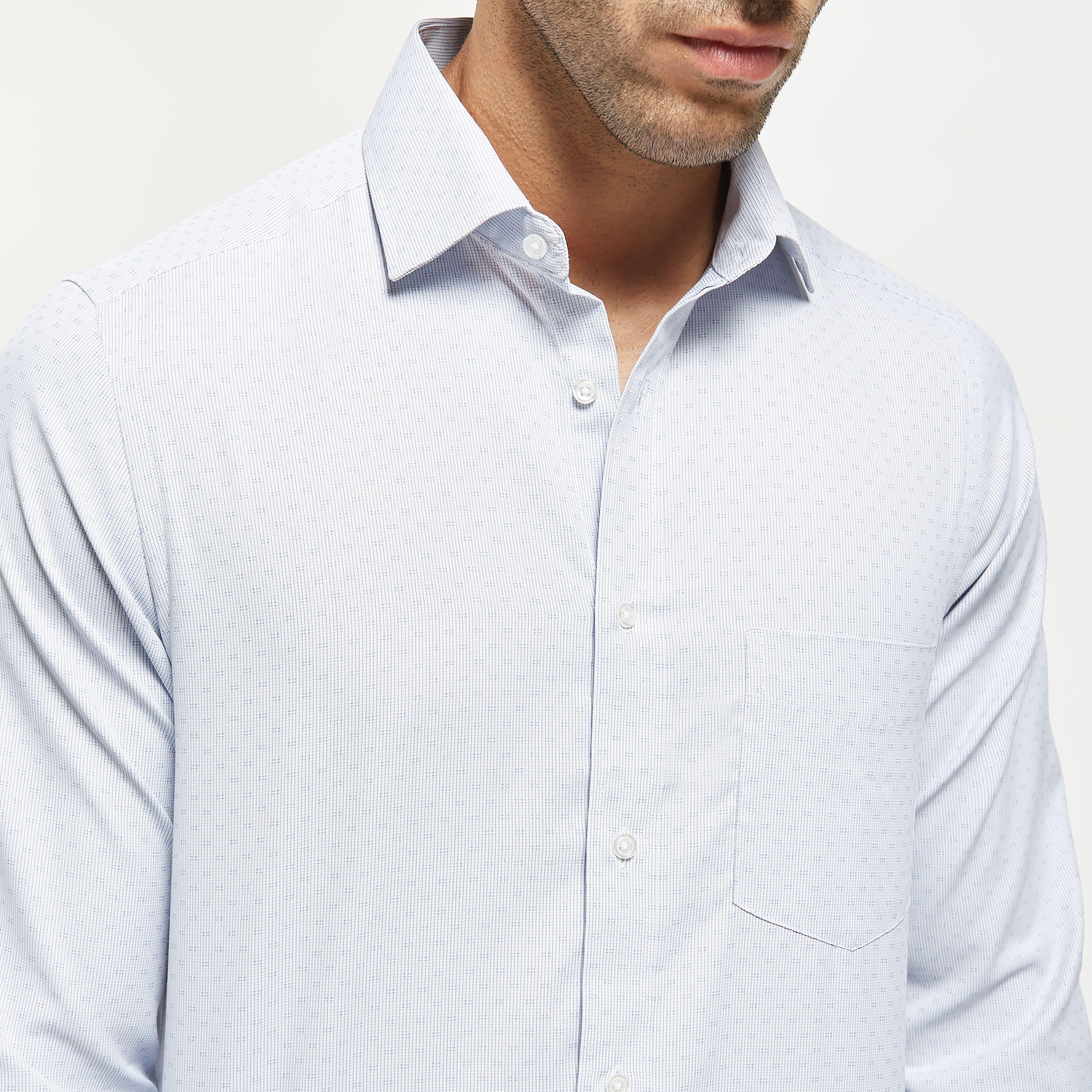 Textured Shirt with Chest Pocket-men-clothing-shirts-image-4