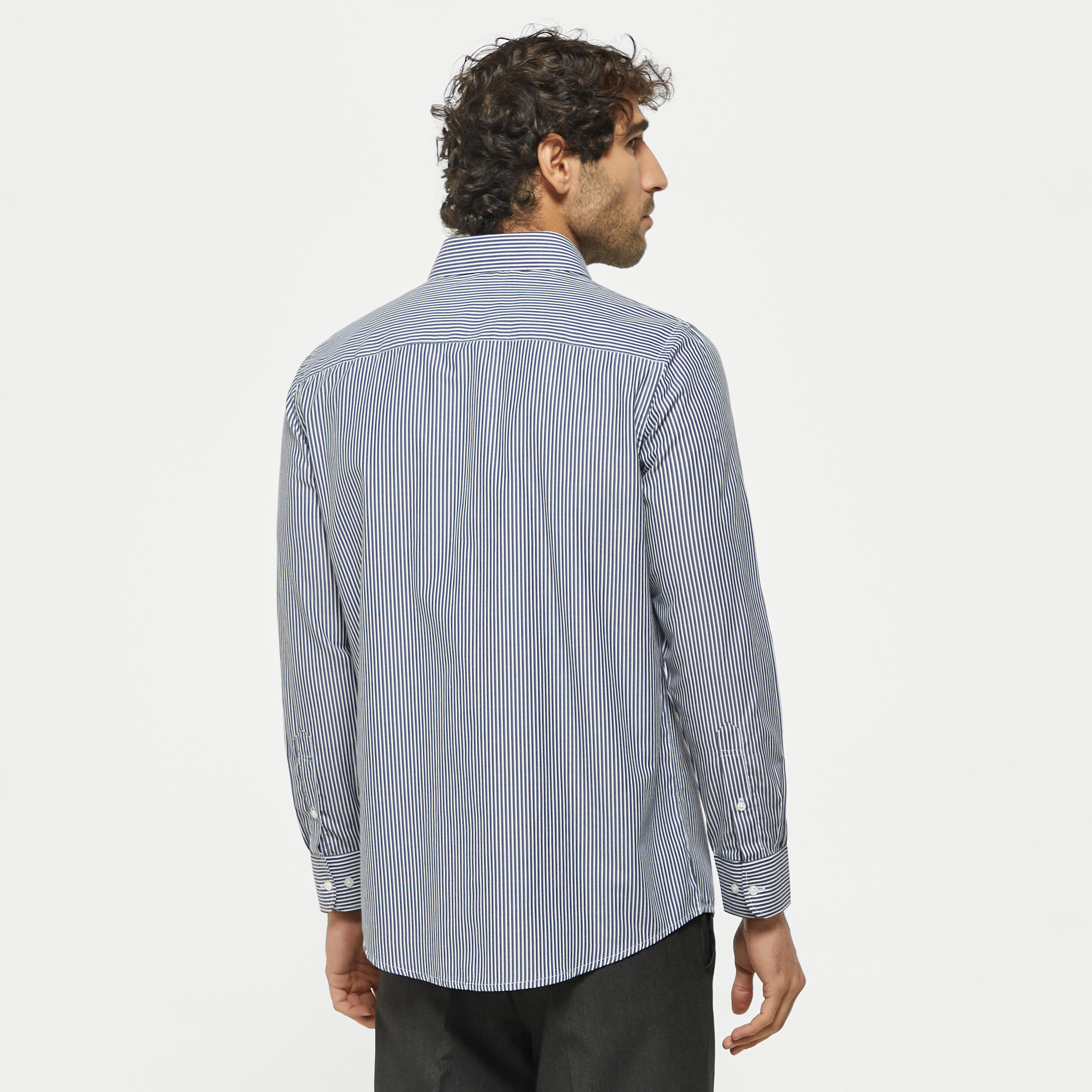 Infinity Striped Shirt with Spread Collar and Chest Pocket-men-clothing-shirts-image-11