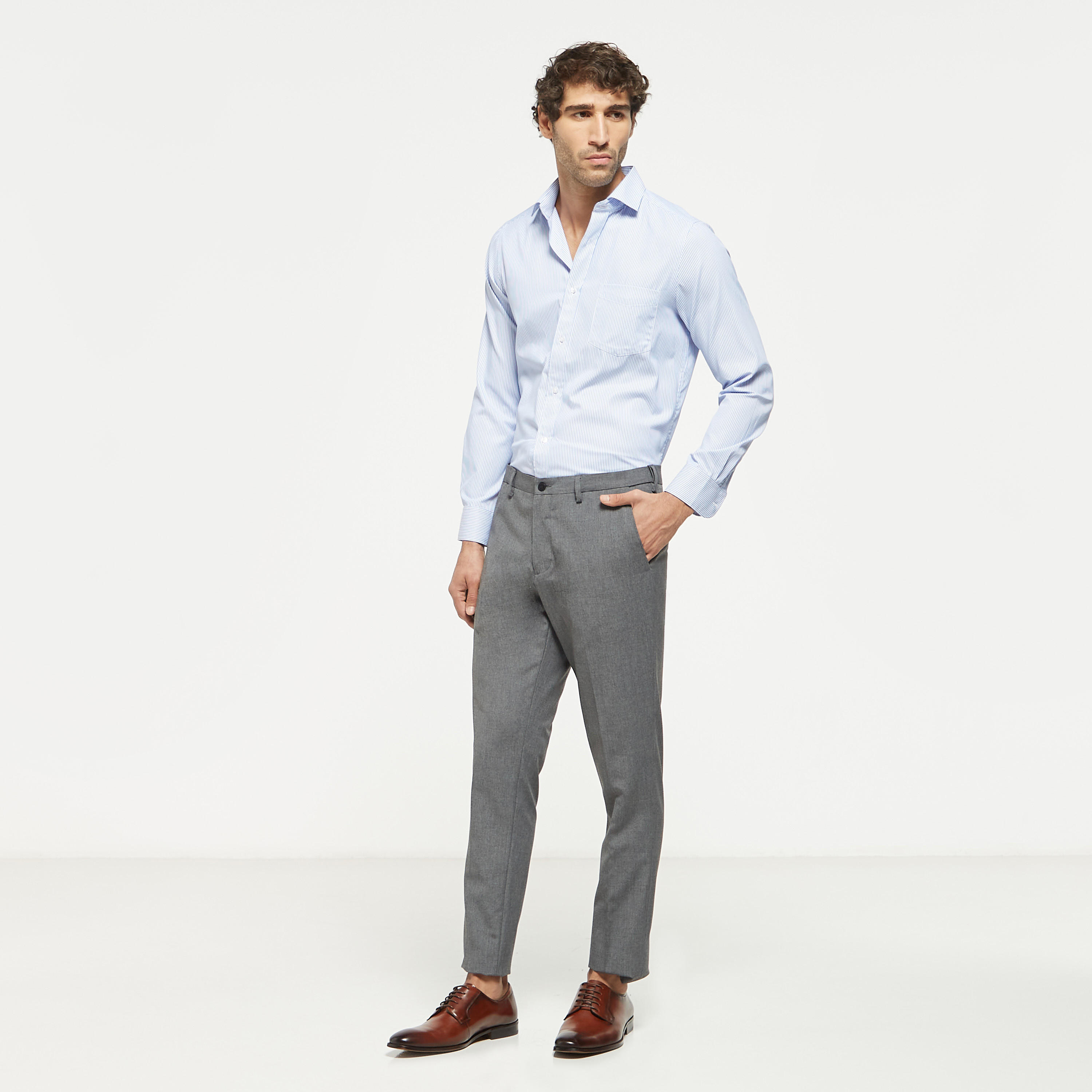 Infinity Striped Shirt with Spread Collar and Chest Pocket-men-clothing-shirts-image-6