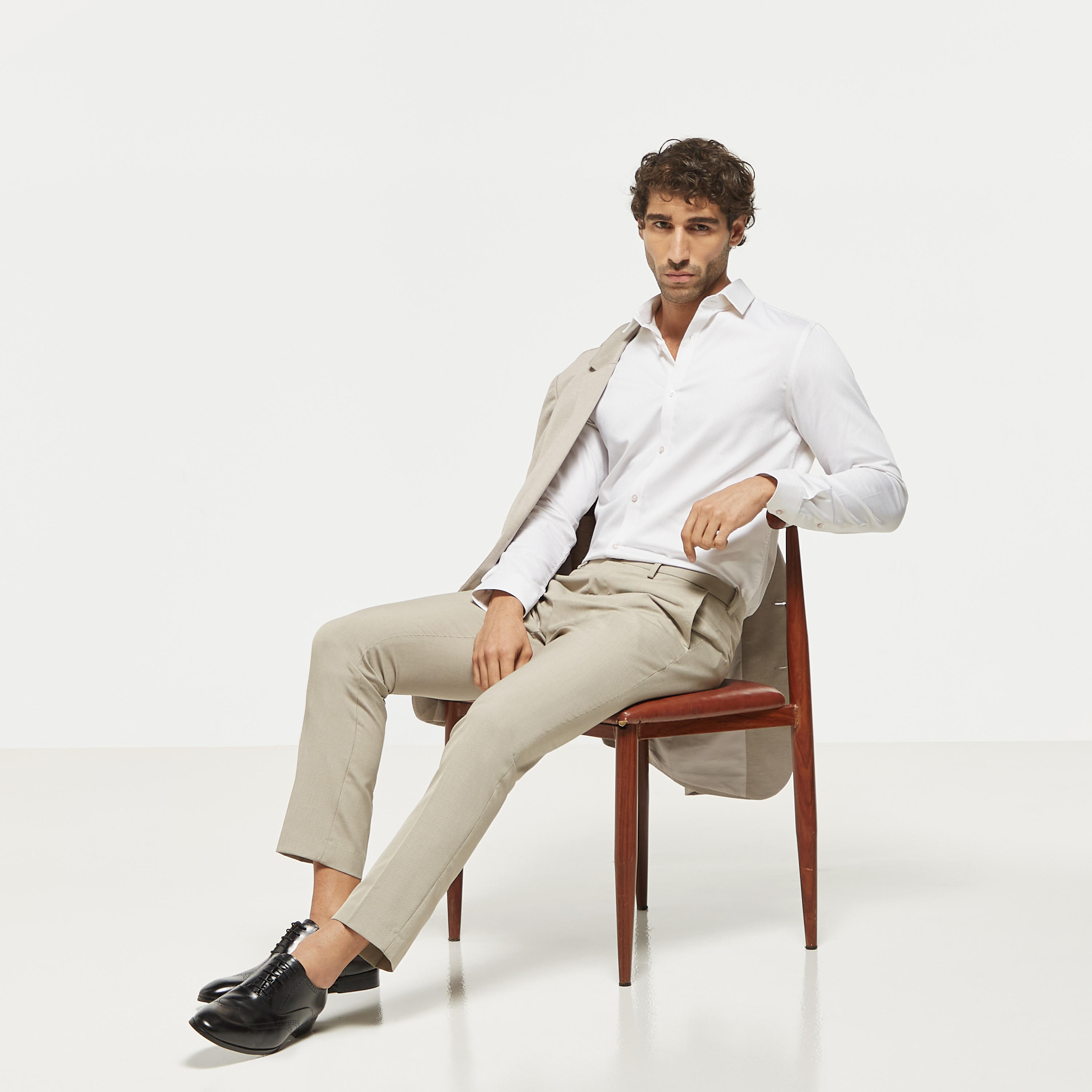 Textured Shirt with Spread Collar and Long Sleeves-men-clothing-shirts-image-2