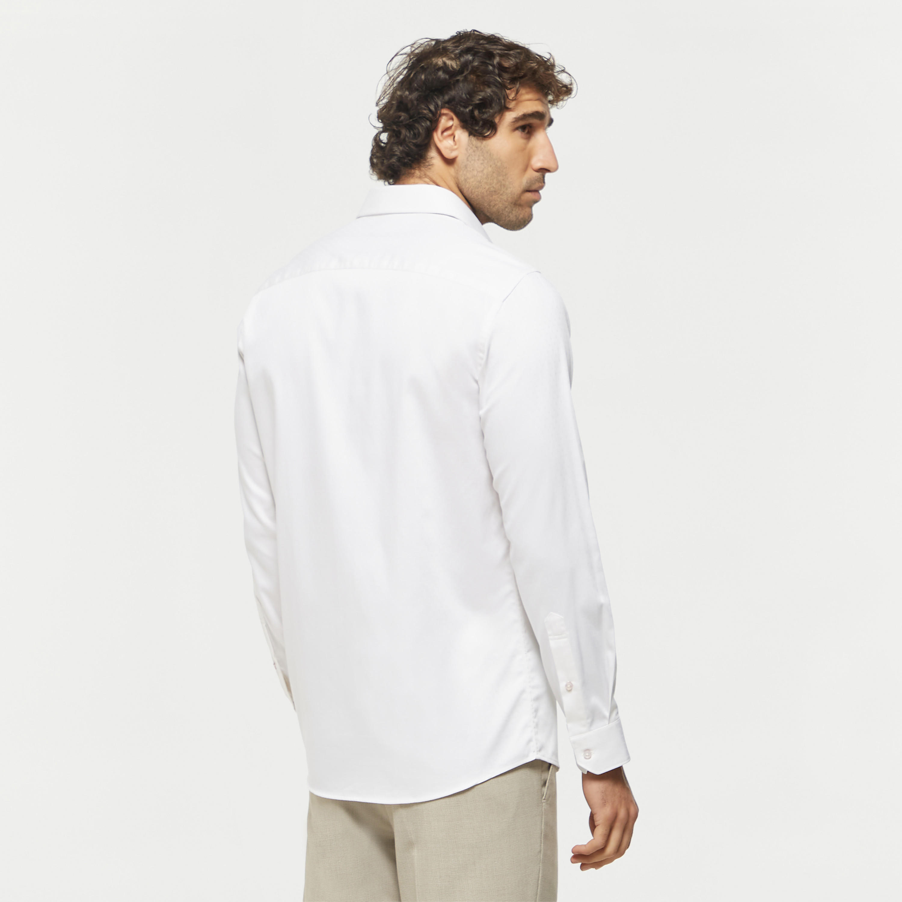 Textured Shirt with Spread Collar and Long Sleeves-men-clothing-shirts-image-3
