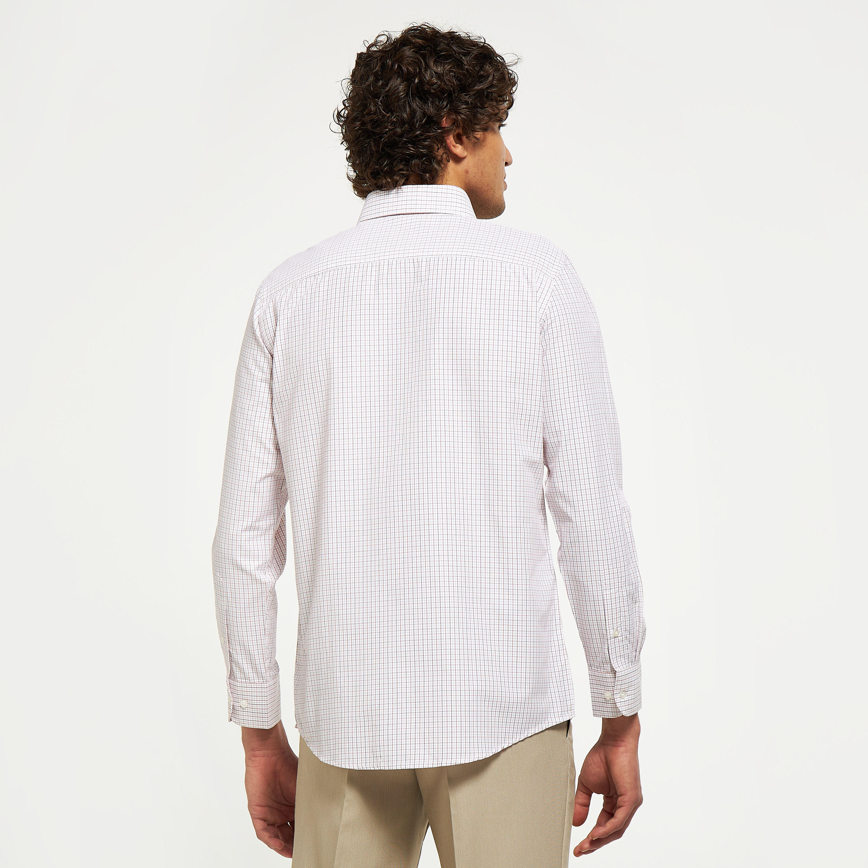 قميص رسمي كاروهات سهل الكي بأكمام طويلة وجيوب-men-clothing-shirts-image-4