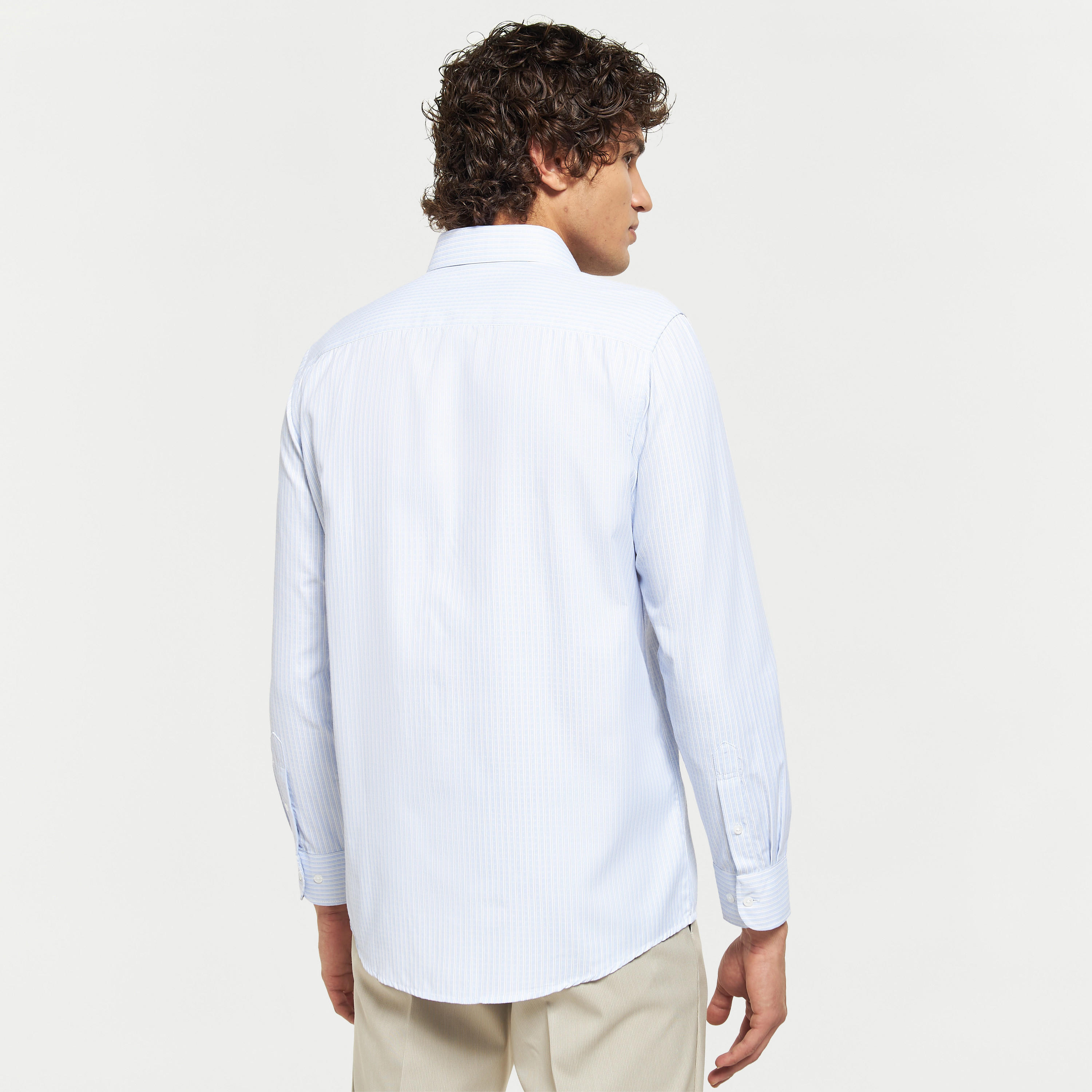 Infinity Striped Shirt with Spread Collar and Chest Pocket-men-clothing-shirts-image-15