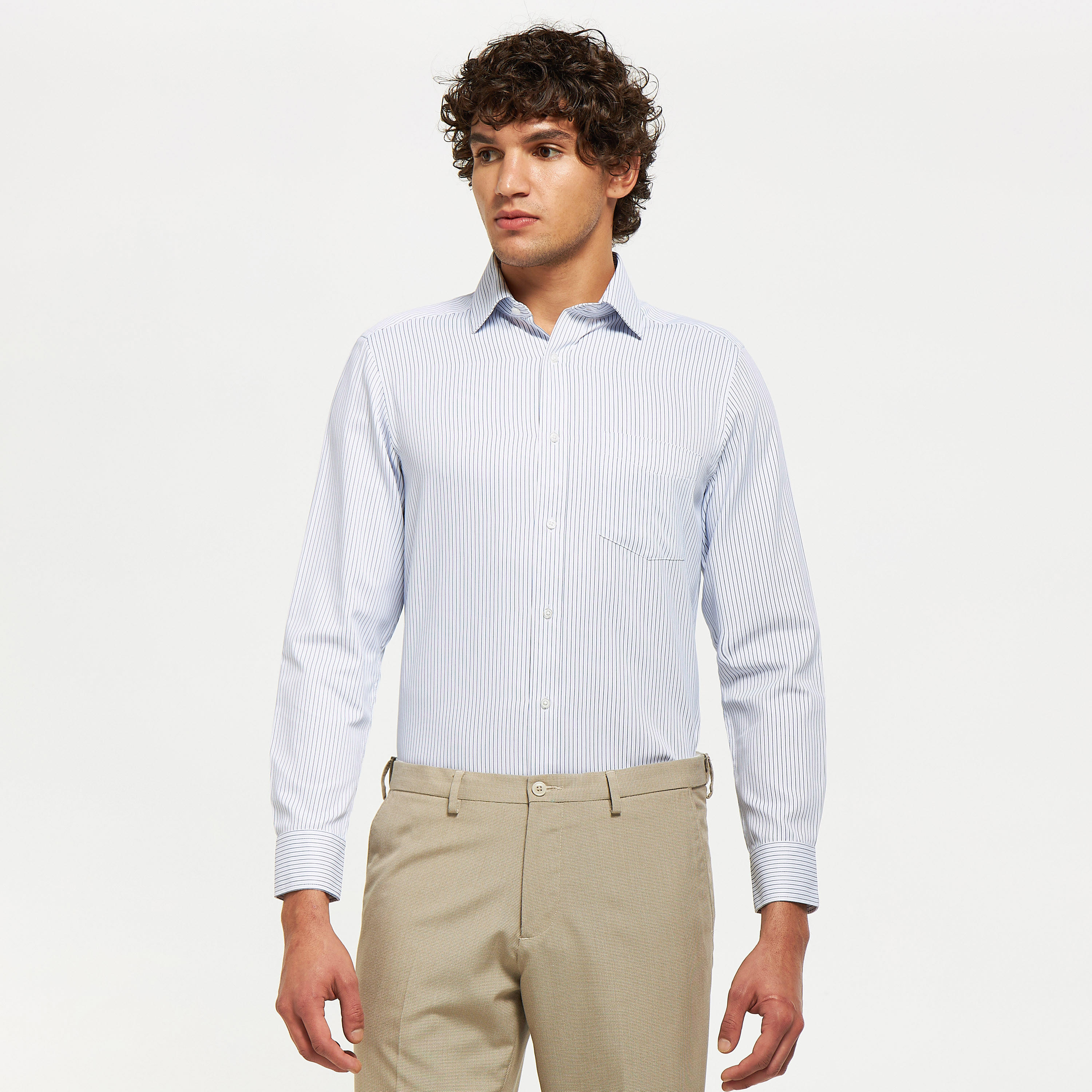 Infinity Striped Shirt with Spread Collar and Chest Pocket-men-clothing-shirts-image-17
