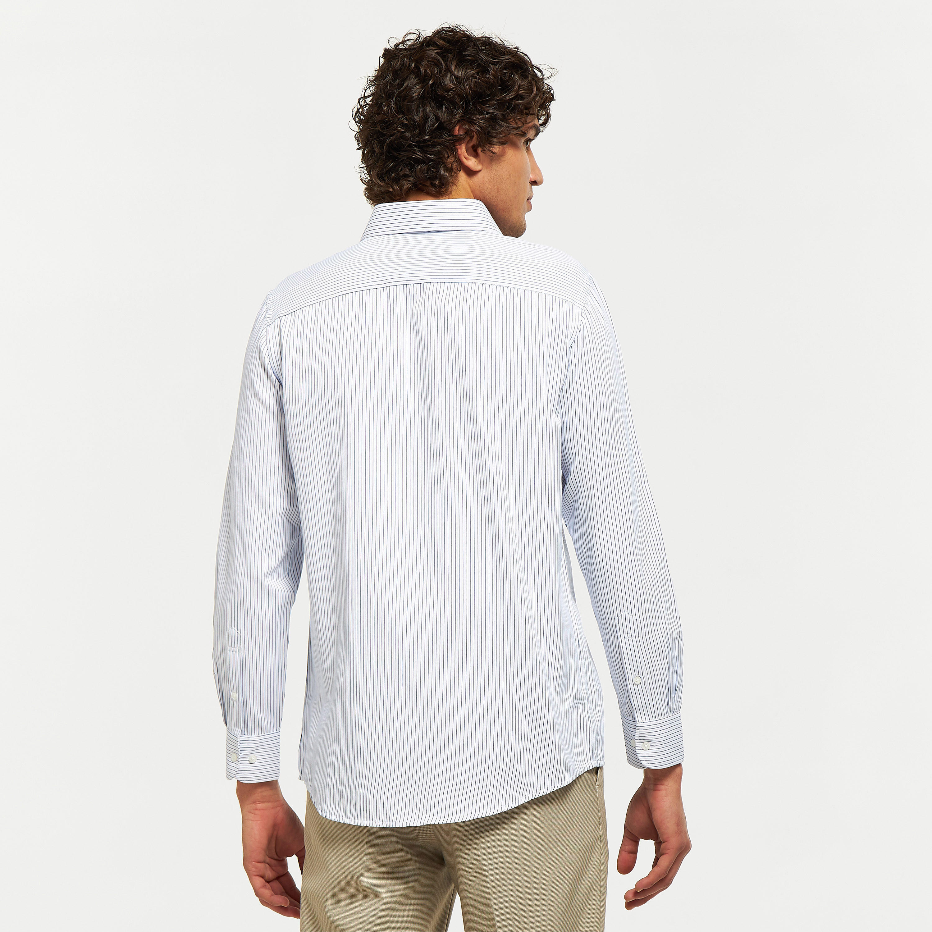 Infinity Striped Shirt with Spread Collar and Chest Pocket-men-clothing-shirts-image-19