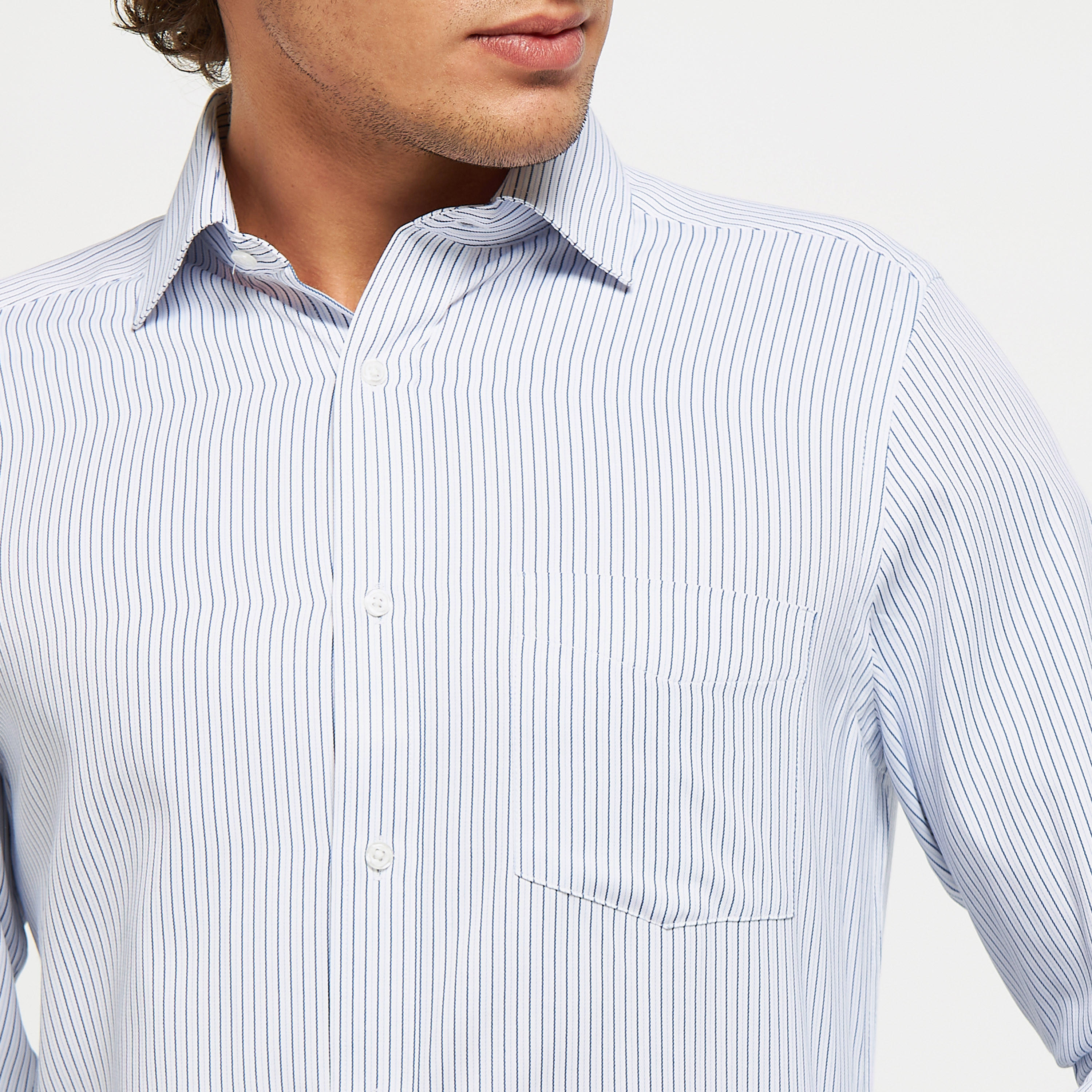 Infinity Striped Shirt with Spread Collar and Chest Pocket-men-clothing-shirts-image-20