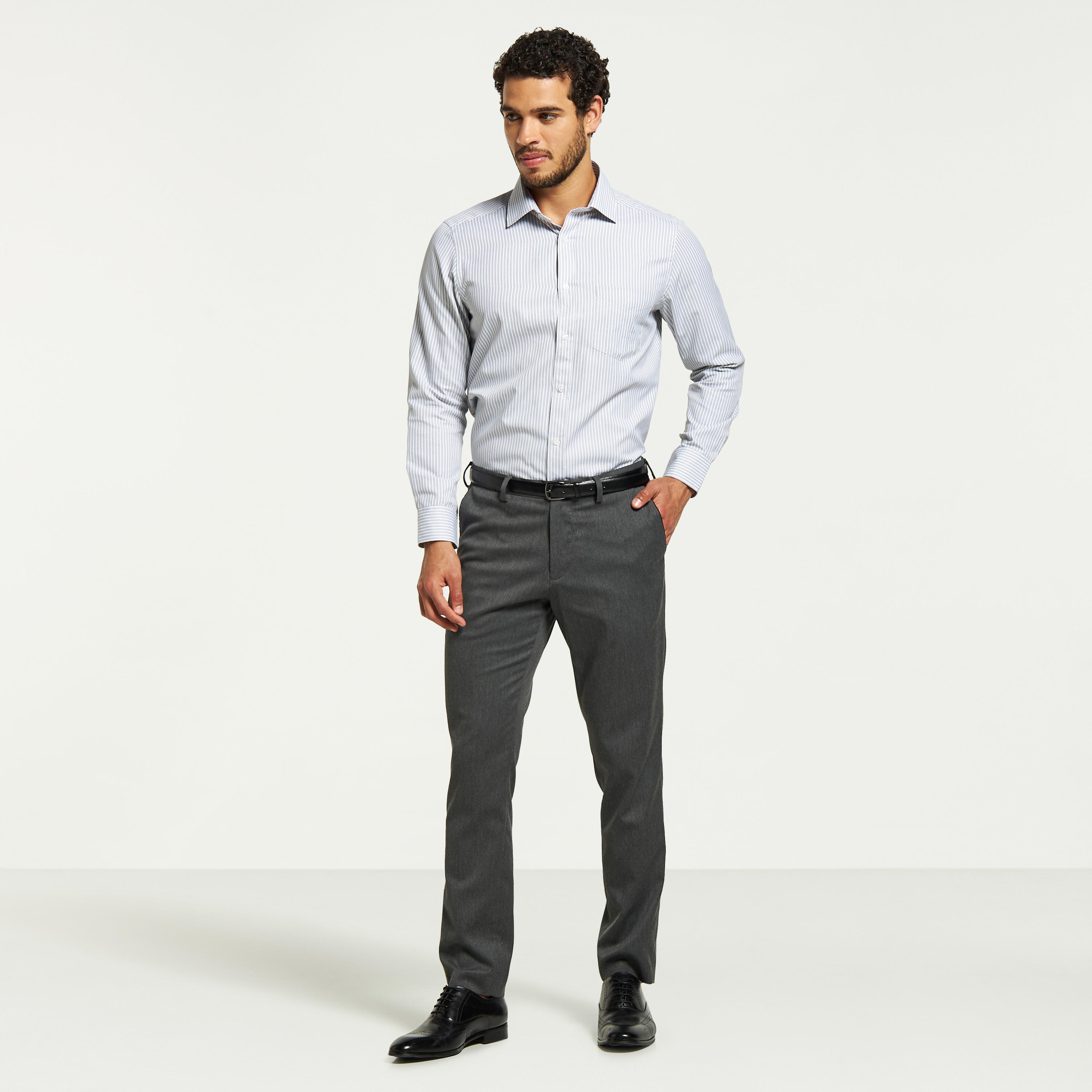Infinity Striped Shirt with Spread Collar and Chest Pocket-men-clothing-shirts-image-22
