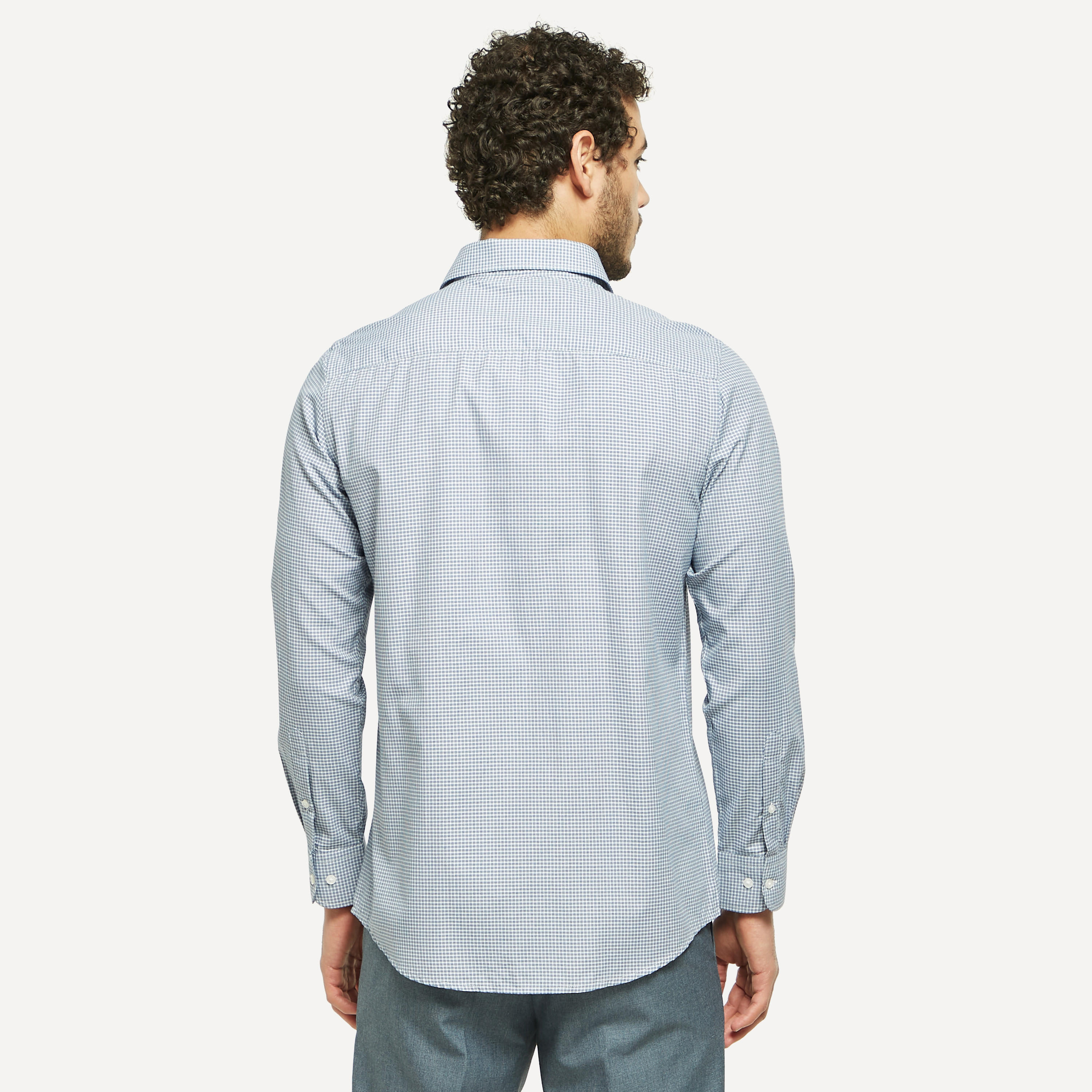 Checked Infinity Shirt with Long Sleeves and Chest Pocket-men-clothing-shirts-image-3