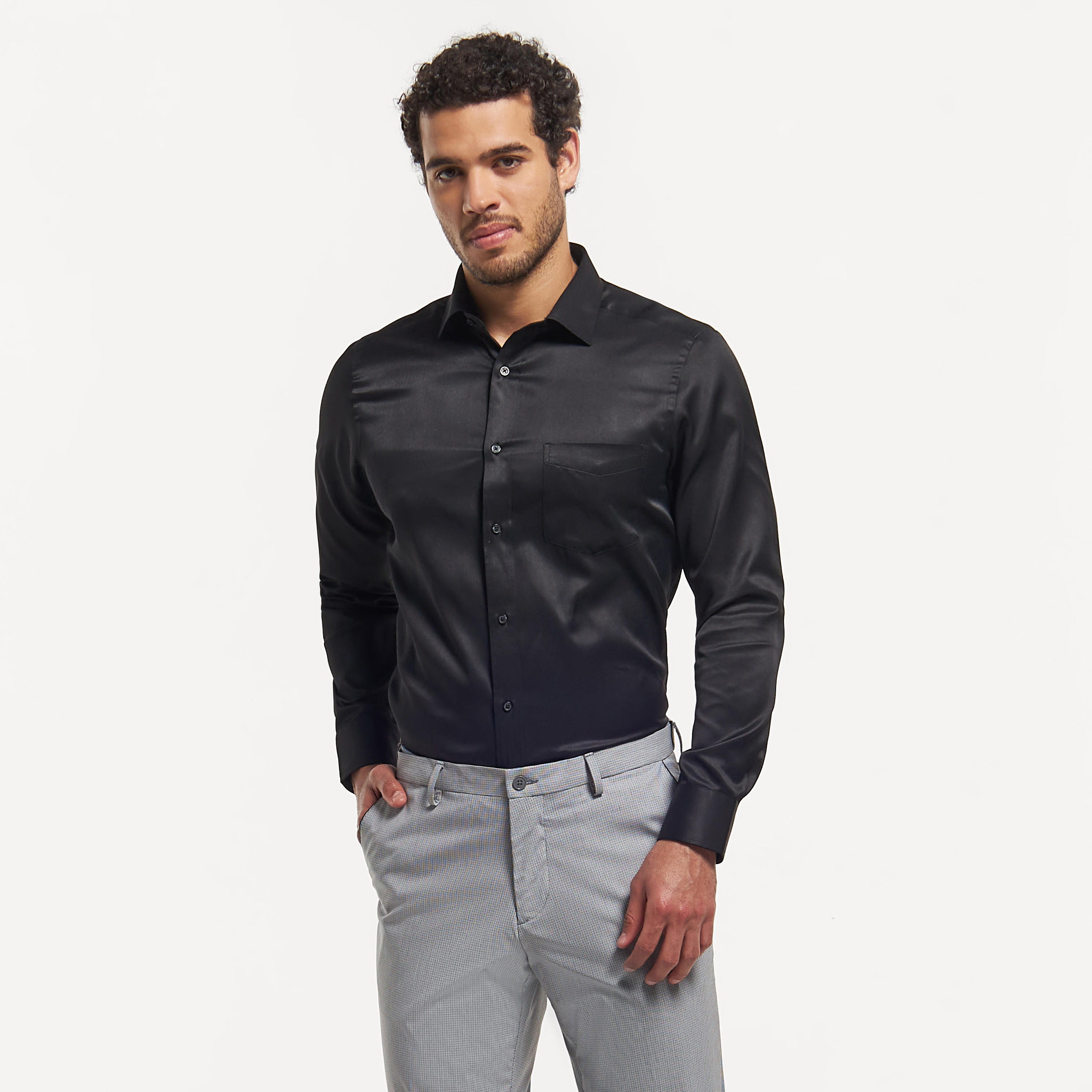 قميص سادة سهل الكي بأكمام طويلة-men-clothing-shirts-image-9