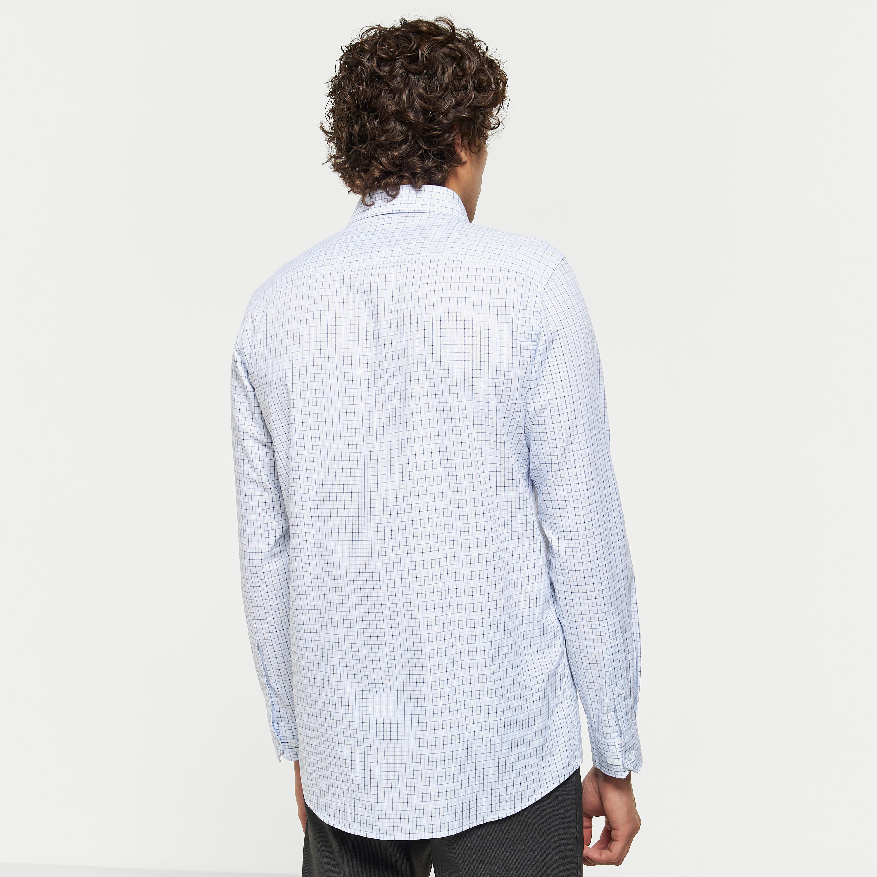 قميص كاروهات بأكمام طويلة وياقة عادية-men-clothing-shirts-image-2