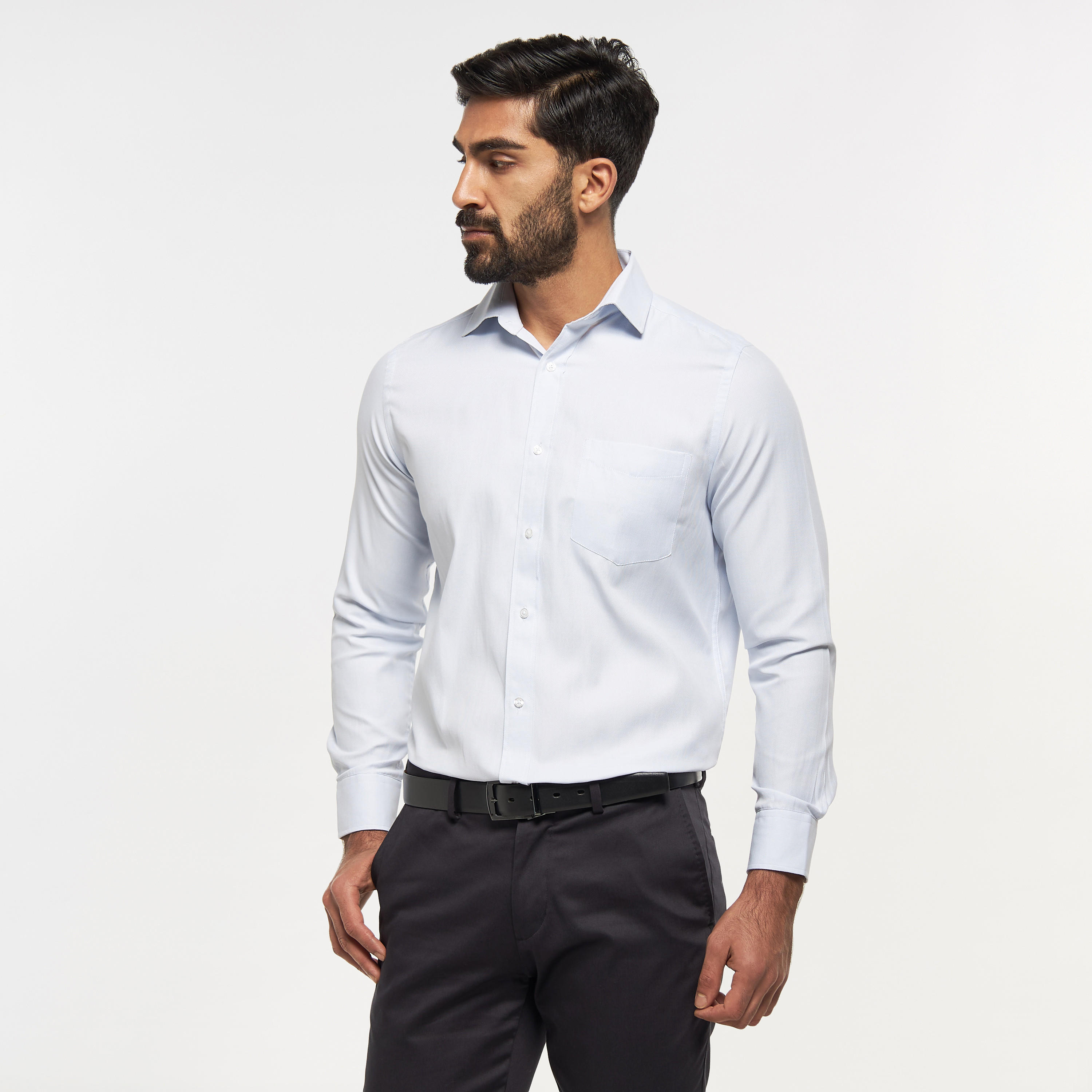 Solid Easy Iron Formal Shirt with Pocket-men-clothing-shirts-image-1