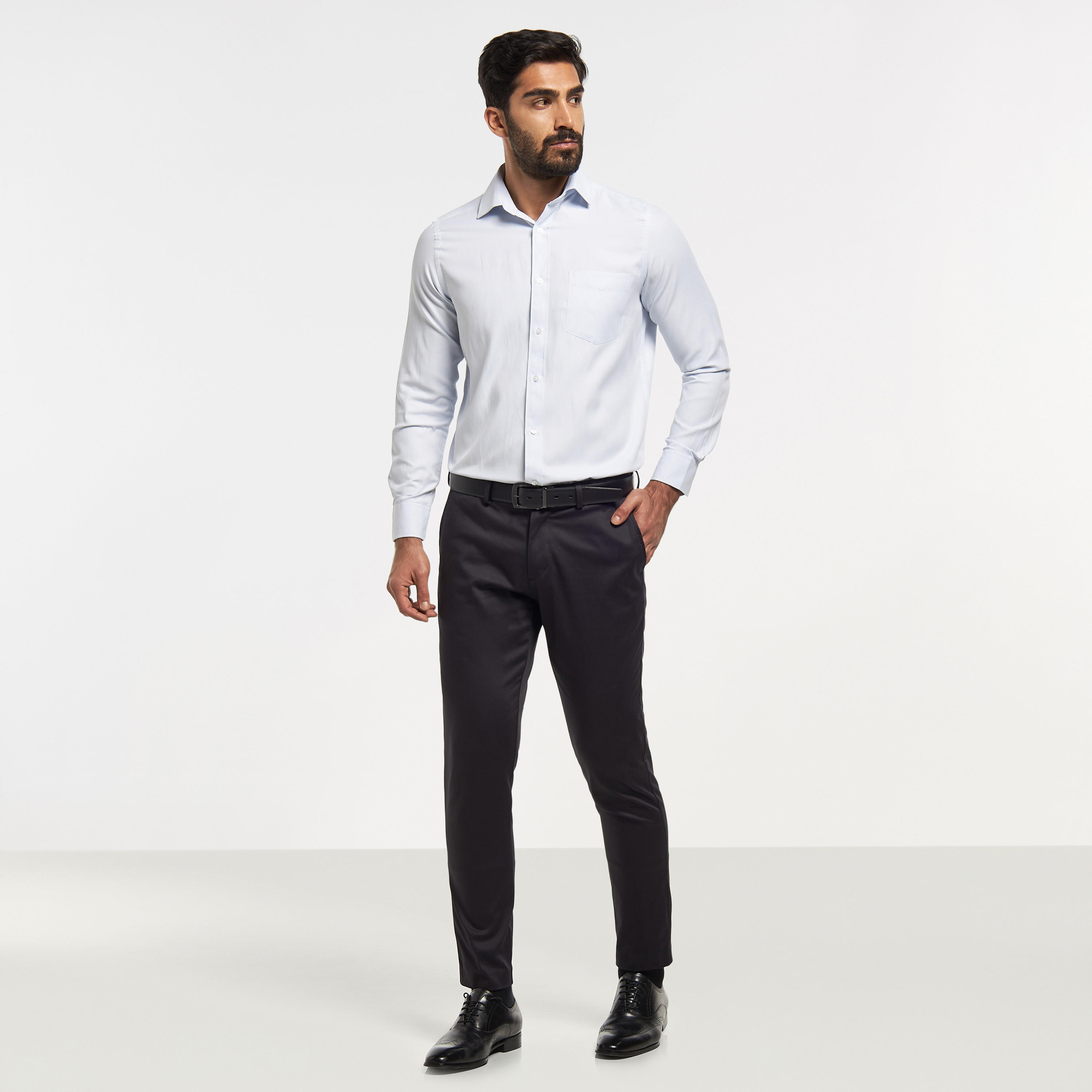Solid Easy Iron Formal Shirt with Pocket-men-clothing-shirts-image-2