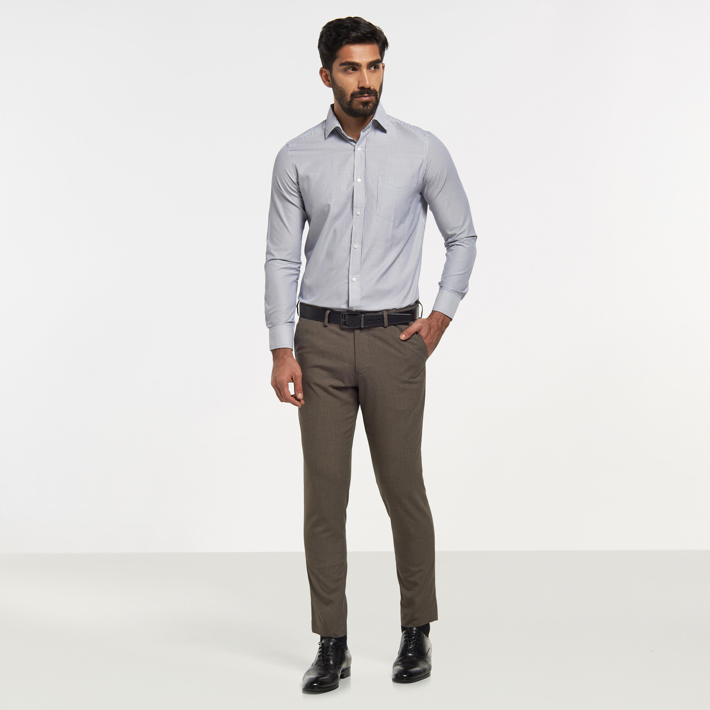 قميص رسمي مخطط سهل الكي بجيب-men-clothing-shirts-image-2