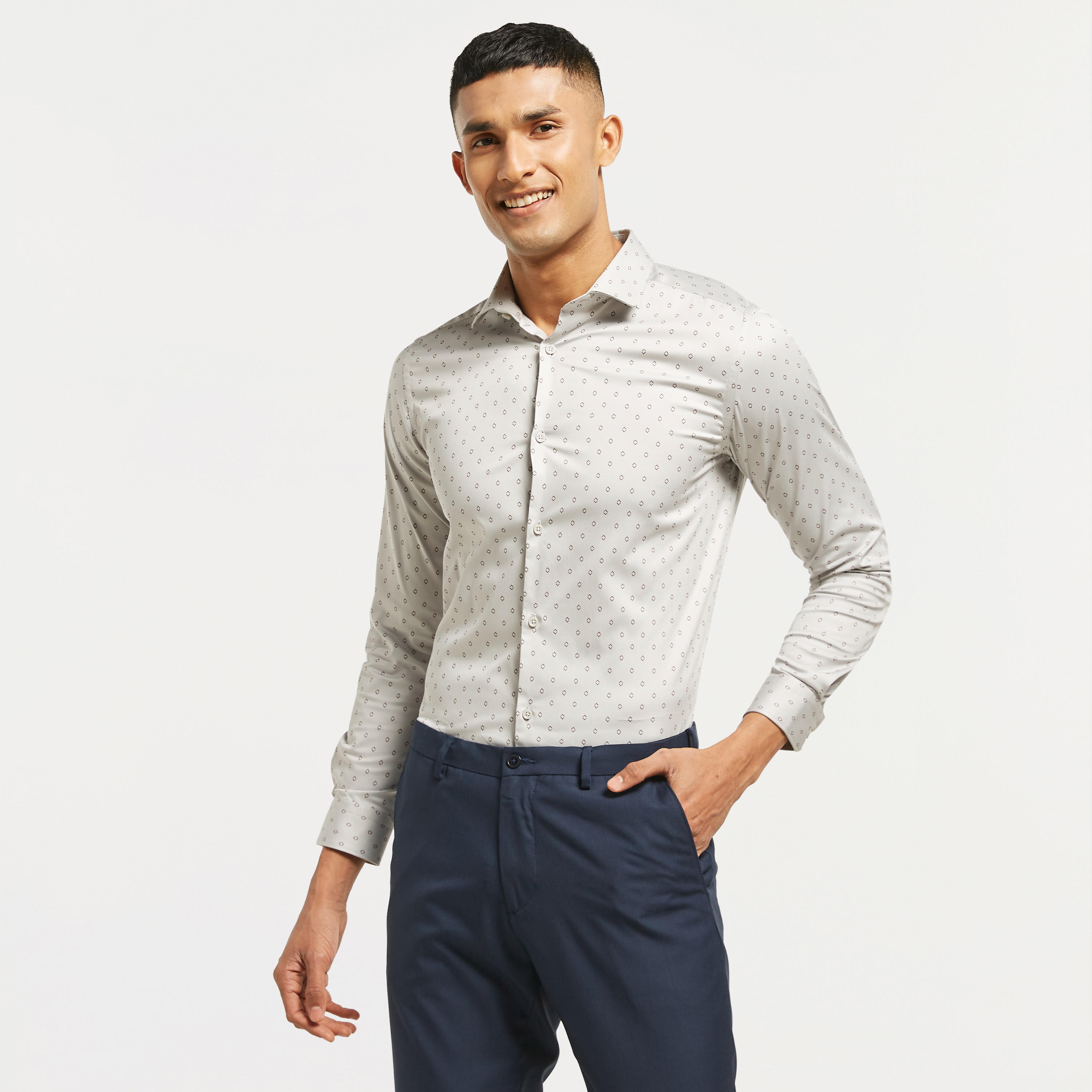 قميص رسمي بأكمام طويلة وطبعات وقصة سليم-men-clothing-shirts-image-1