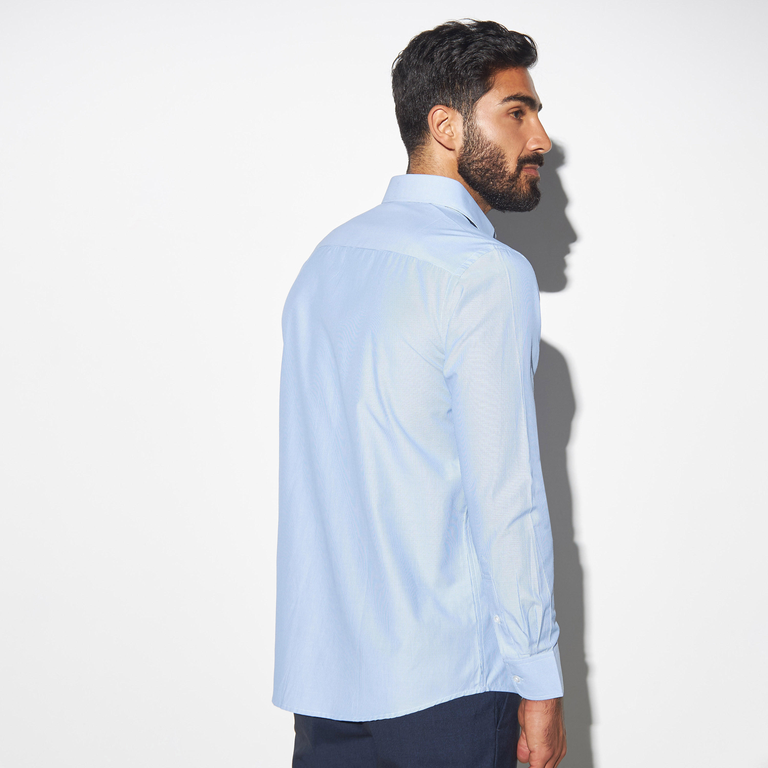 قميص رسمي كاروهات سهل الكي بجيب-men-clothing-shirts-image-3