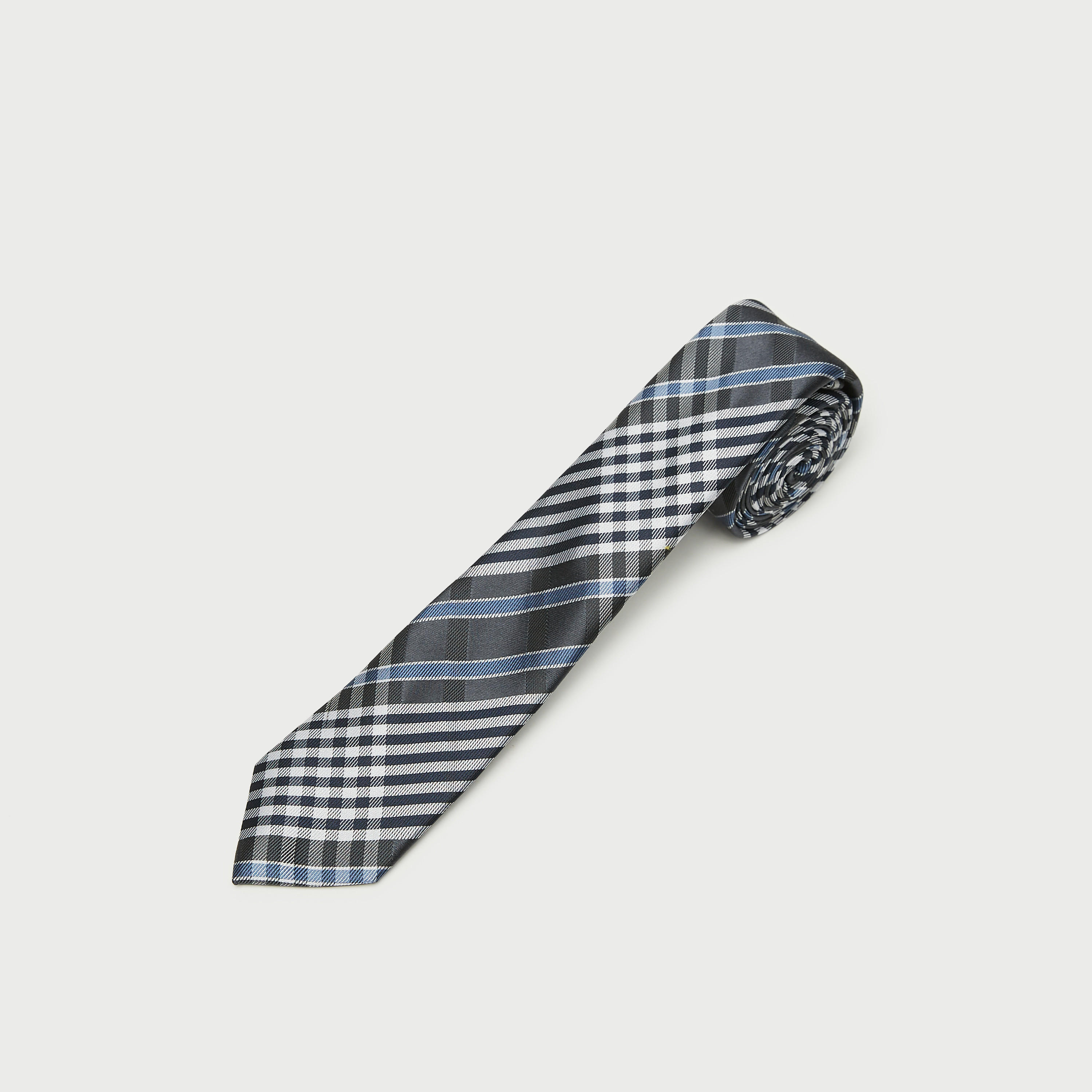 ربطة عنق كاروهات بحلقة تثبيت-men-tiesandcufflinks-pocketsquares-image-3