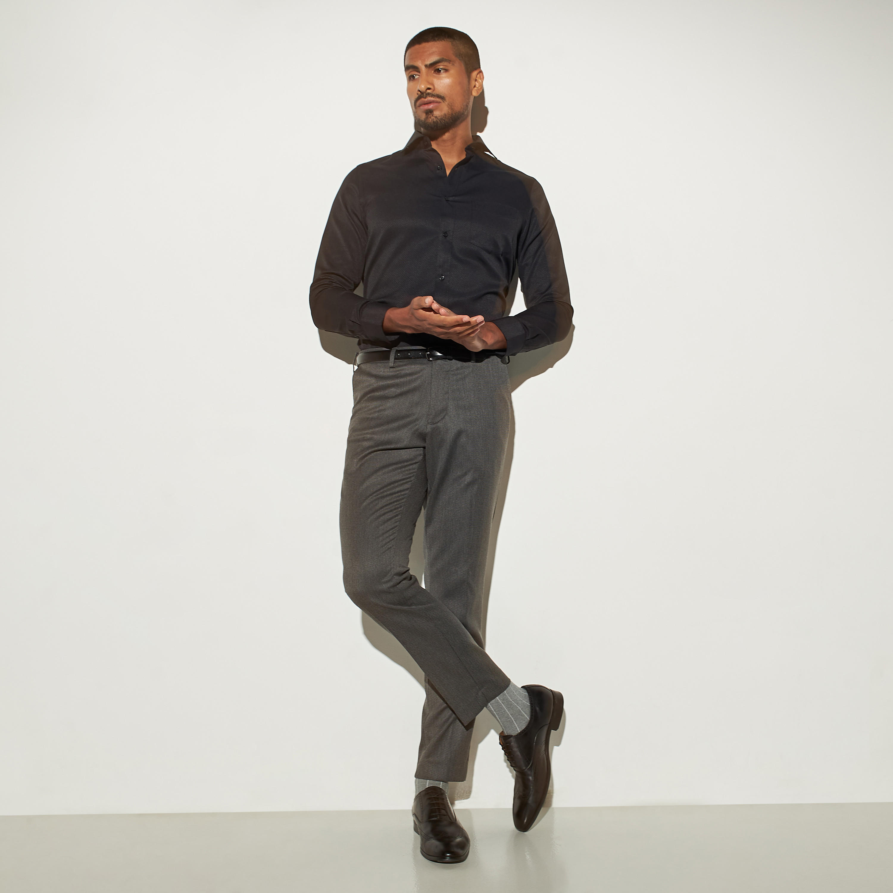 Textured Belted Formal Trousers with Pockets-men-clothing-bottoms-trousersandchinos-trousers-image-2
