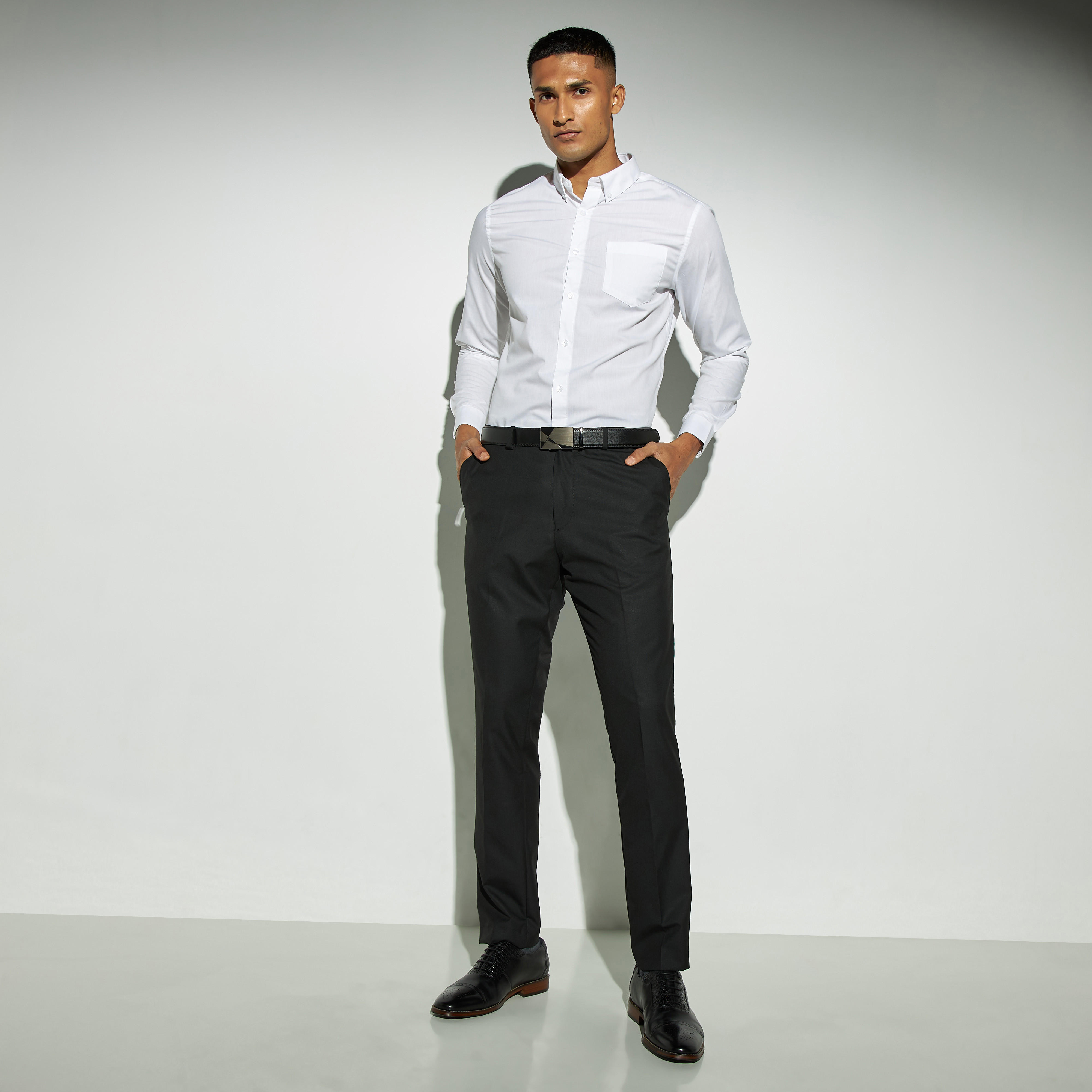 Textured Regular Fit Full Length Trousers-men-clothing-bottoms-trousersandchinos-trousers-image-2