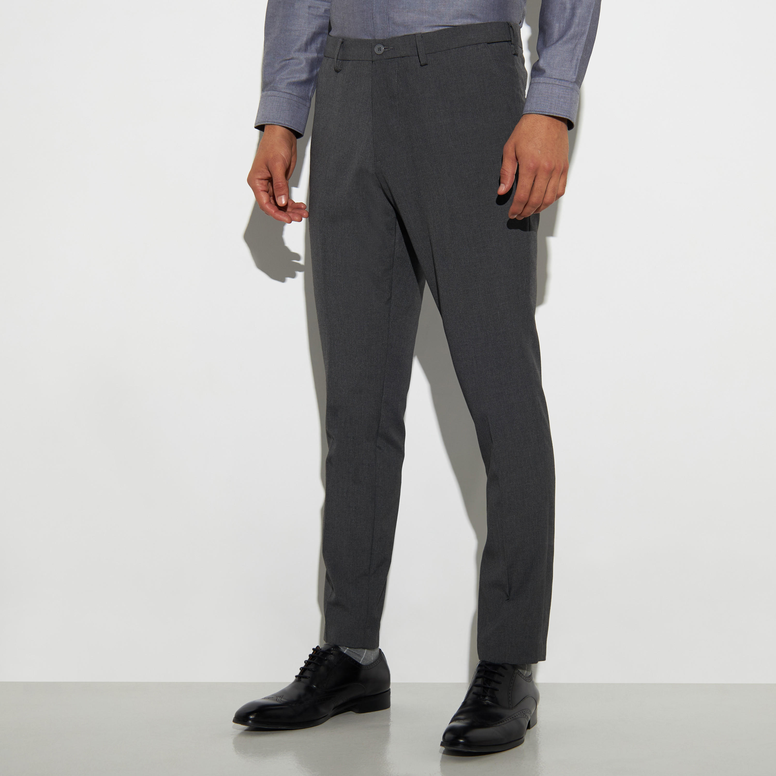 Textured Slim Fit Formal Trousers with Pockets-men-clothing-bottoms-trousersandchinos-trousers-image-1