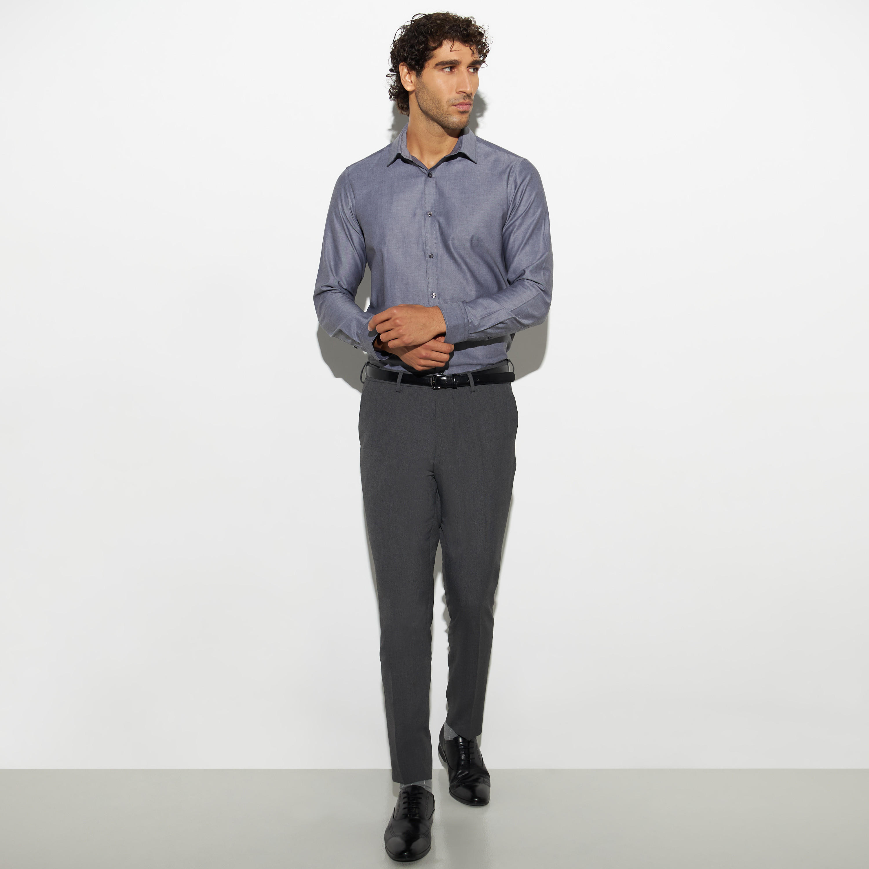 Textured Slim Fit Formal Trousers with Pockets-men-clothing-bottoms-trousersandchinos-trousers-image-2