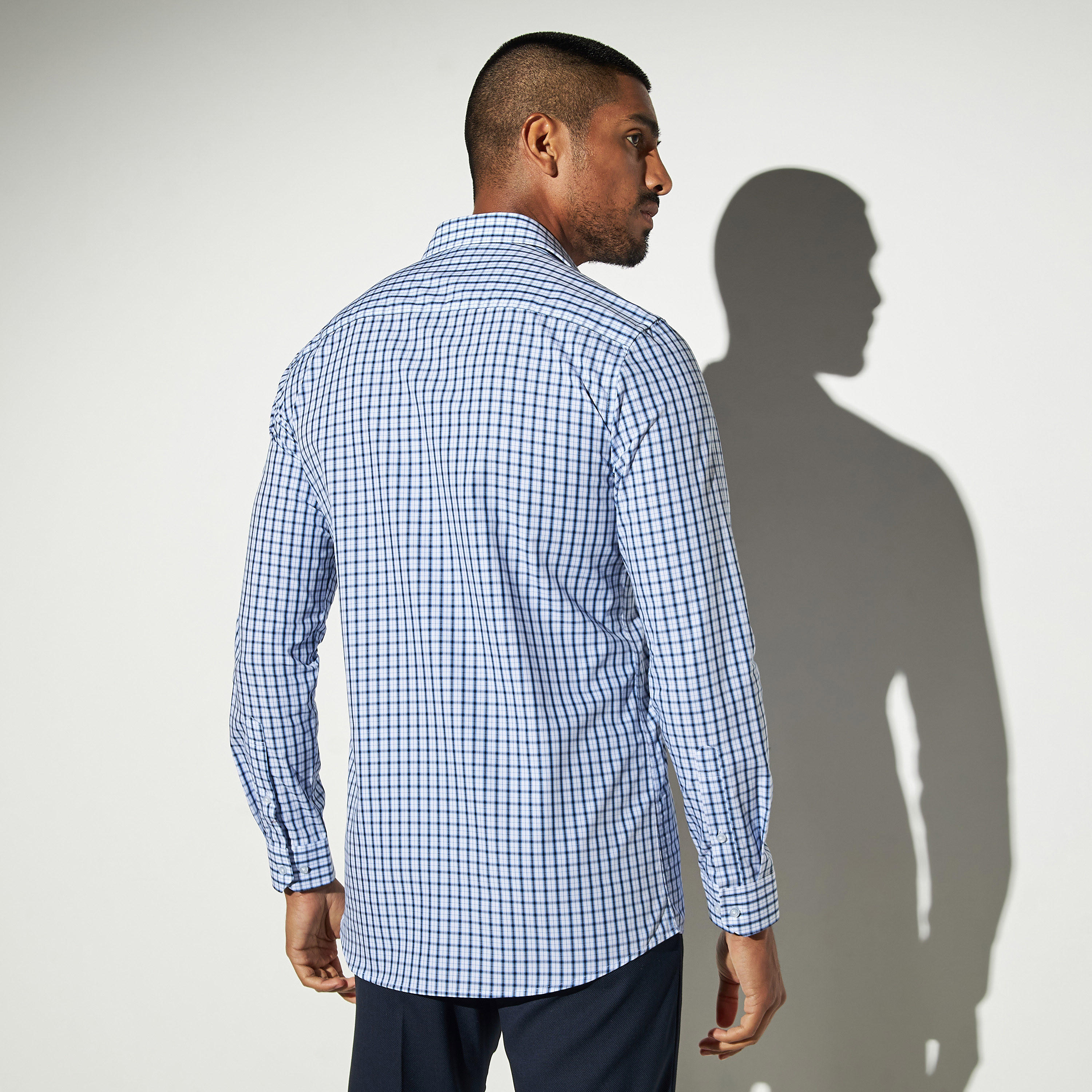 Checked Formal Shirt with Long Sleeves-men-clothing-shirts-image-3