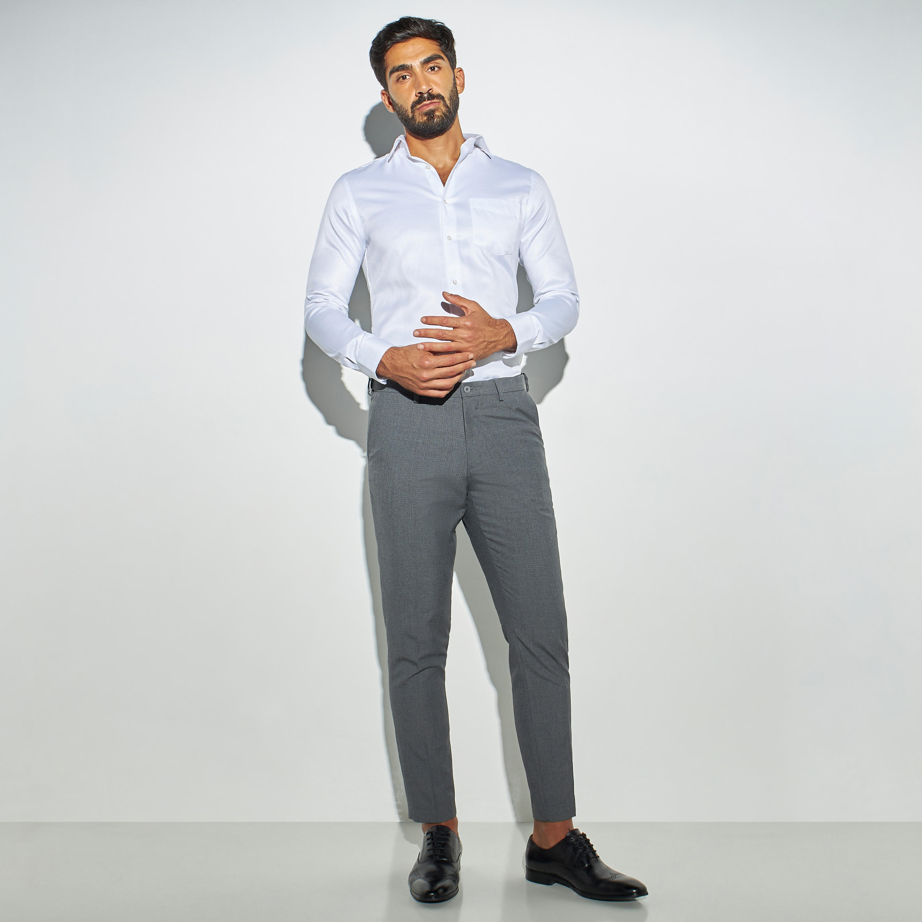 Solid Easy Iron Shirt with Long Sleeves and Pocket-men-clothing-shirts-image-2