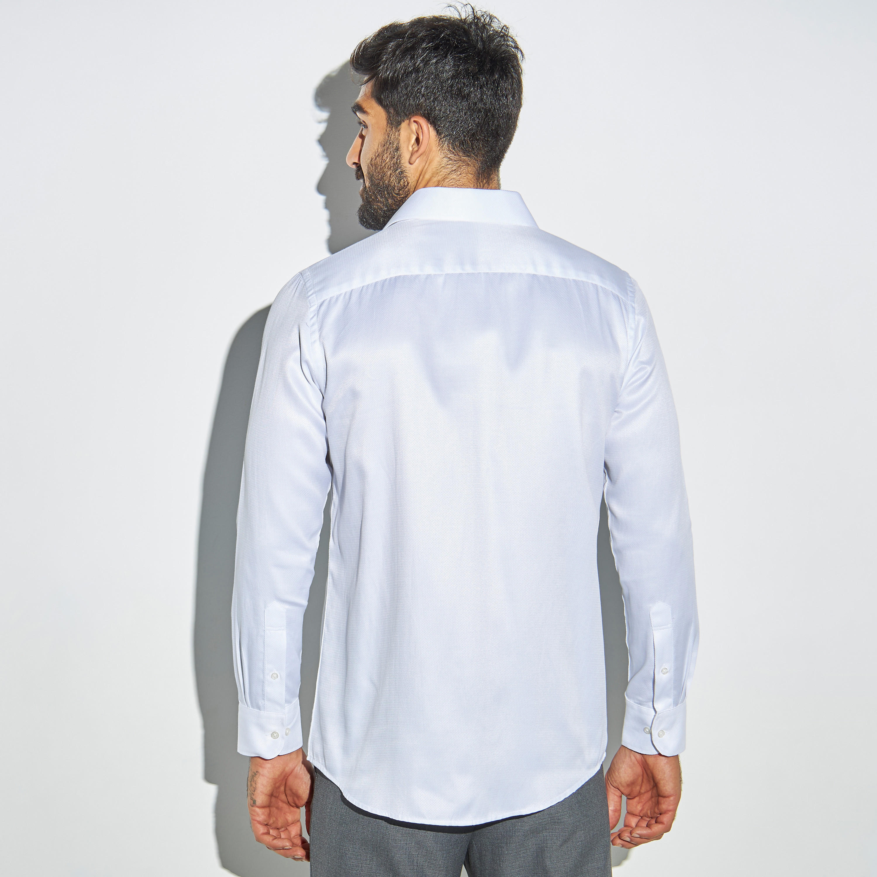 Solid Easy Iron Shirt with Long Sleeves and Pocket-men-clothing-shirts-image-3