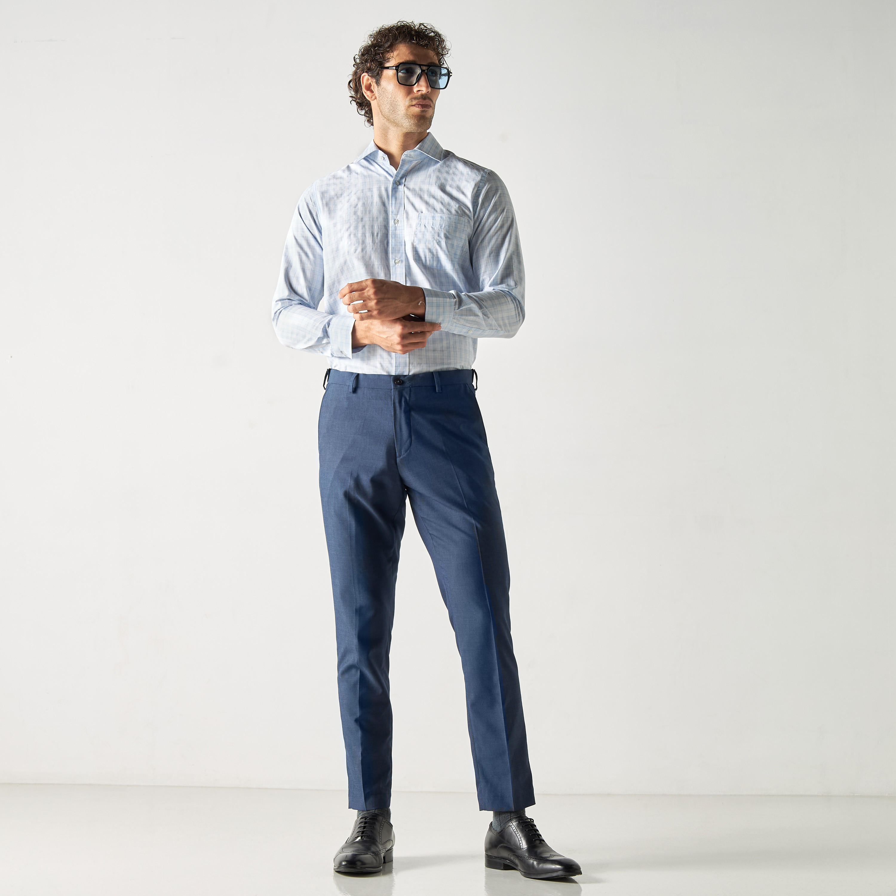 قميص سهل الكي كاروهات بجيب وأكمام طويلة-men-clothing-shirts-image-2