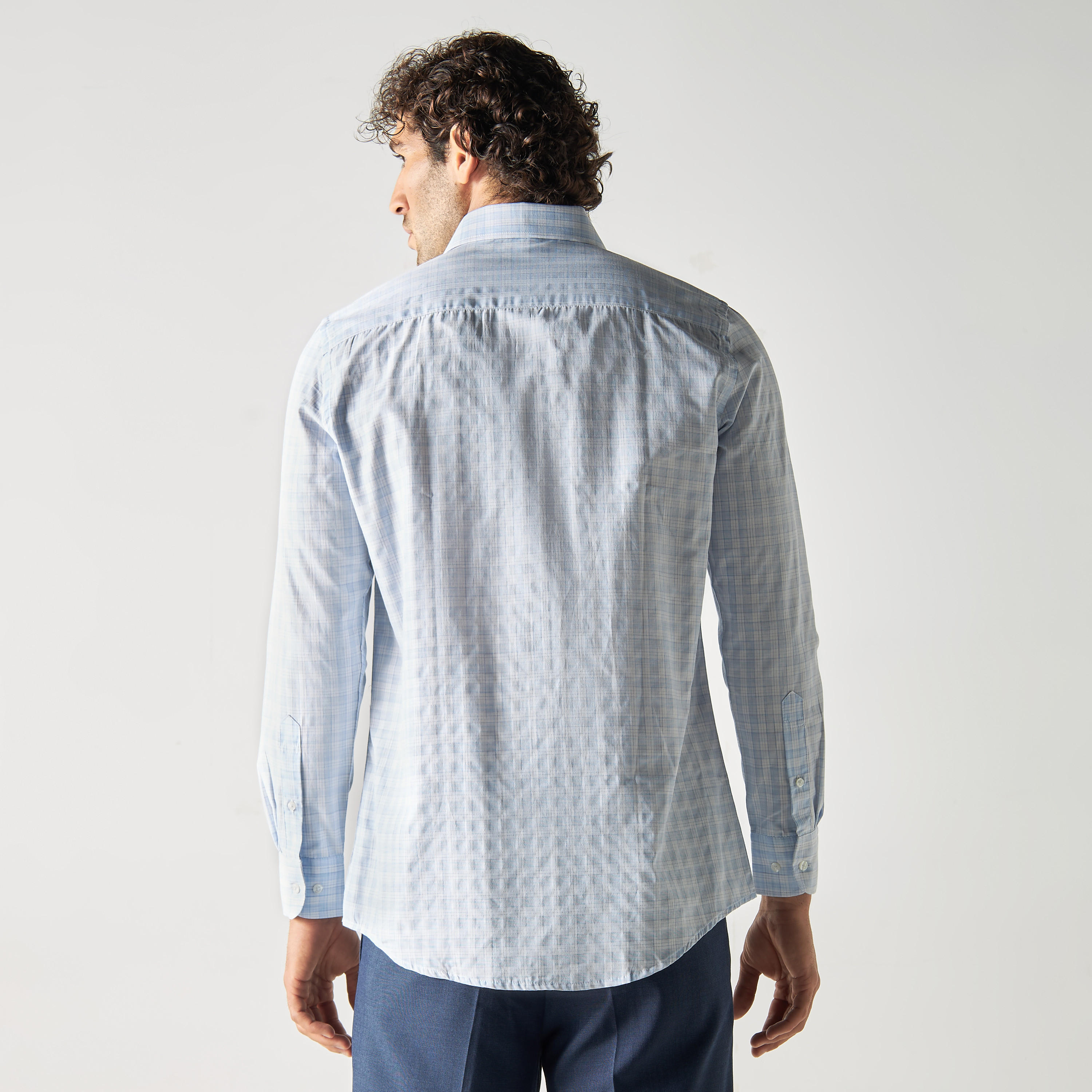 قميص سهل الكي كاروهات بجيب وأكمام طويلة-men-clothing-shirts-image-3