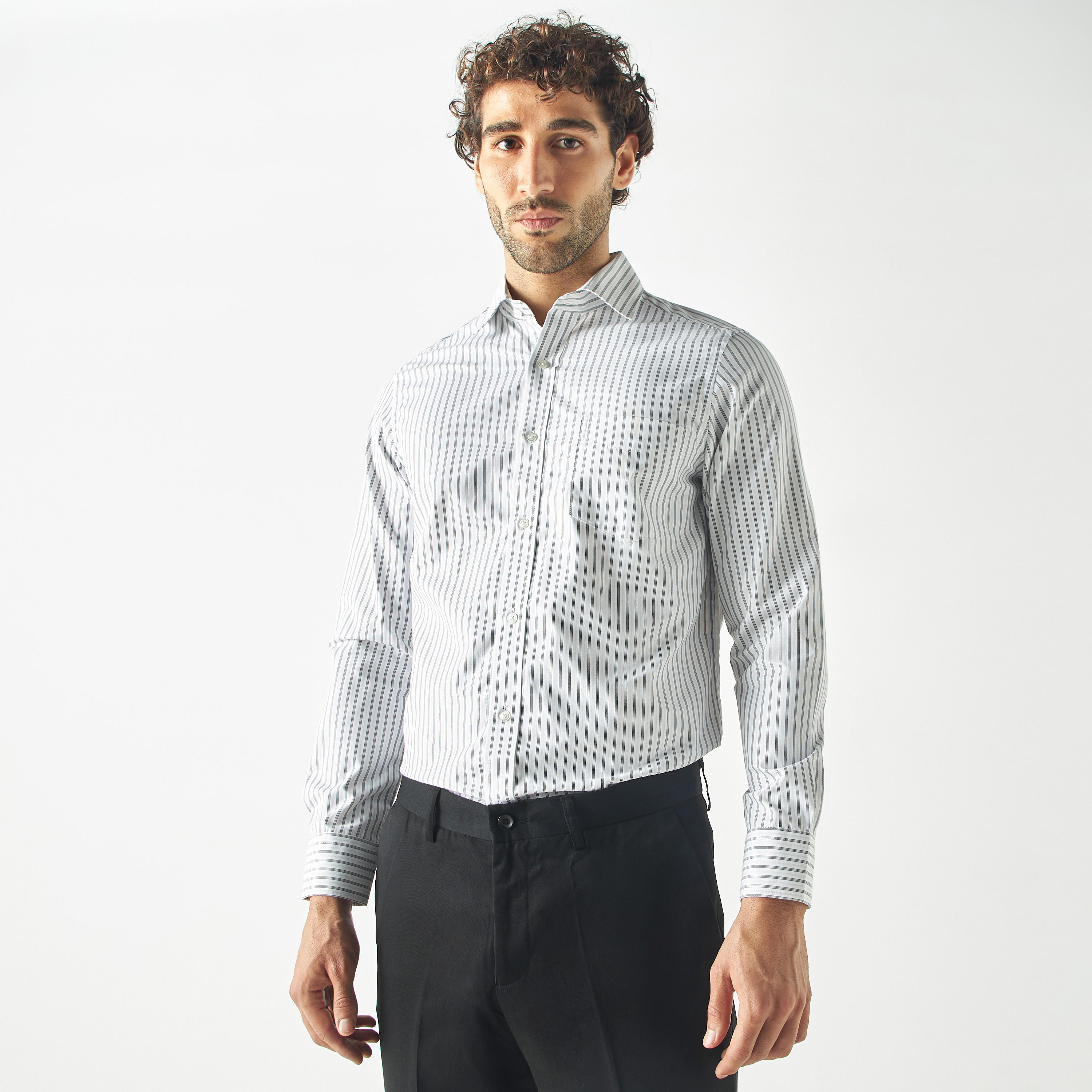 قميص مخطط سهل الكي بجيب وأكمام طويلة-men-clothing-shirts-image-1