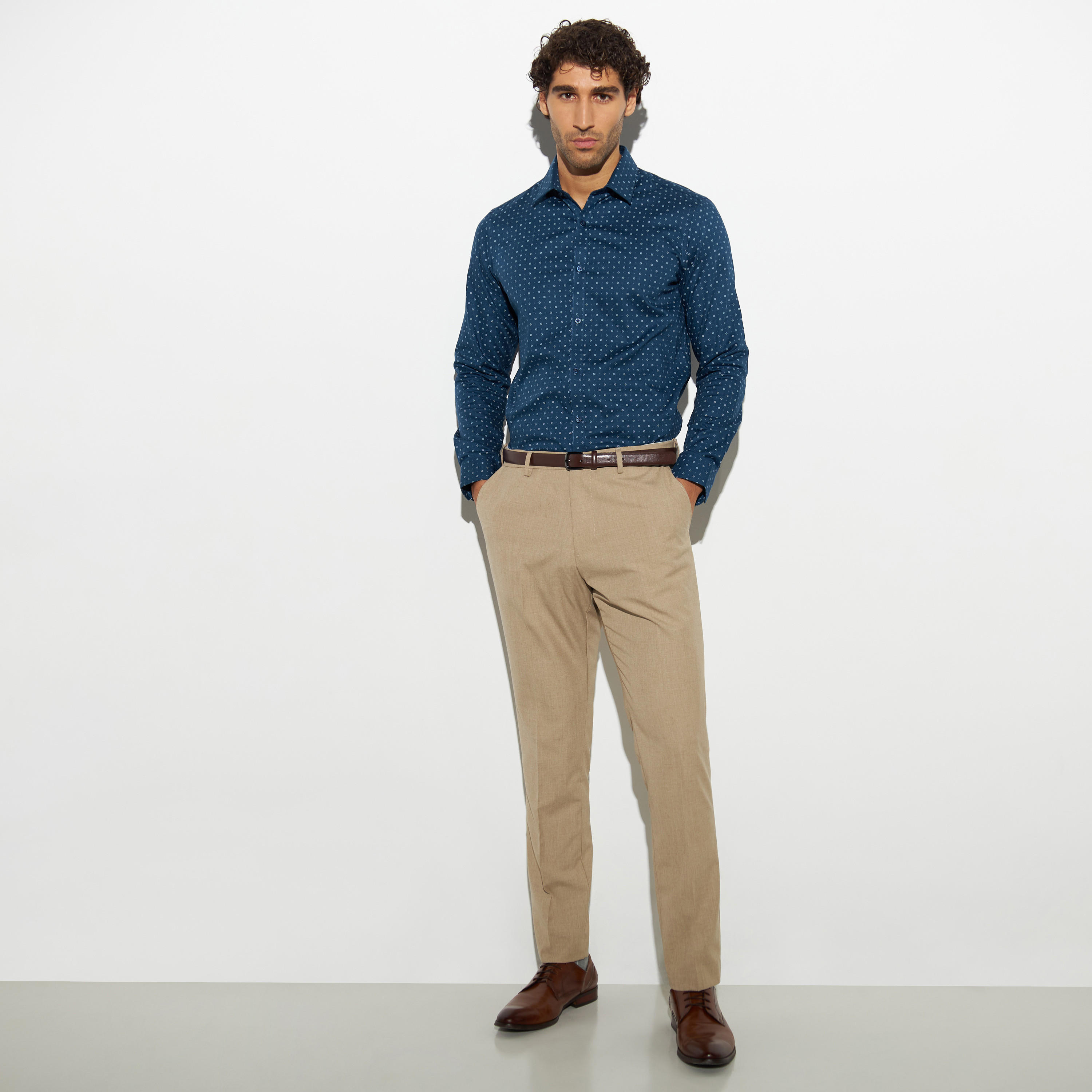 Textured Regular Fit Full Length Trousers-men-clothing-trousersandchinos-trousers-image-2