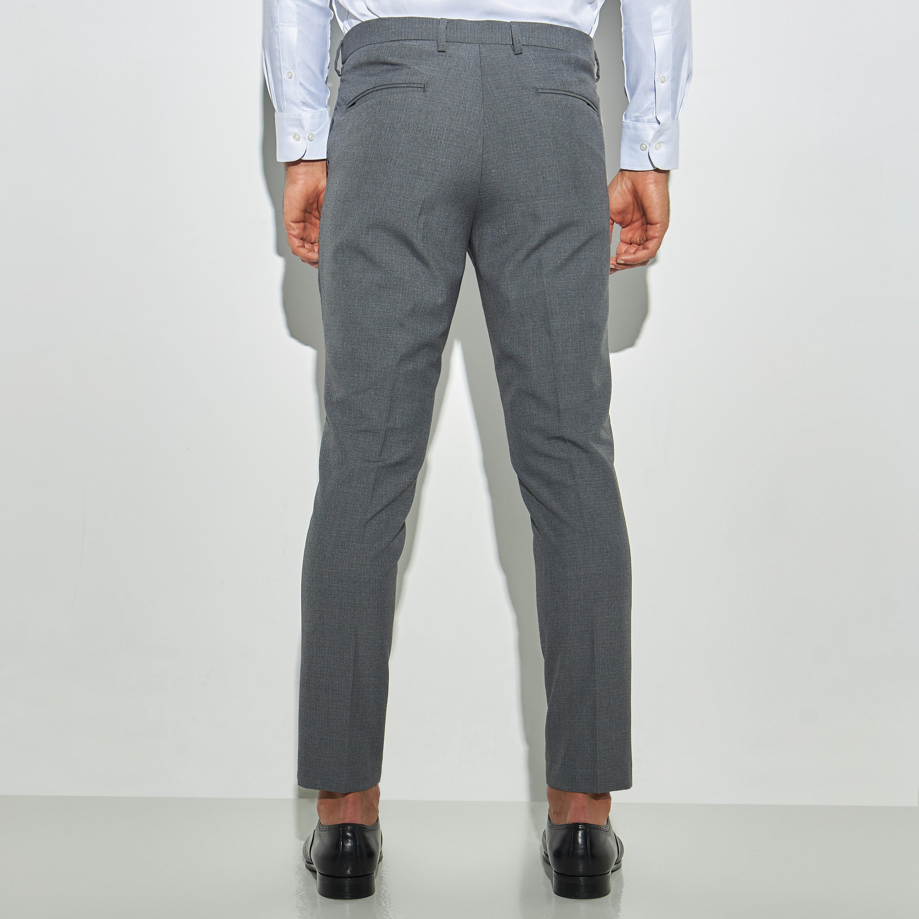 Regular Fit Full Length Textured Trousers with Button Closure-men-clothing-bottoms-trousersandchinos-trousers-image-3