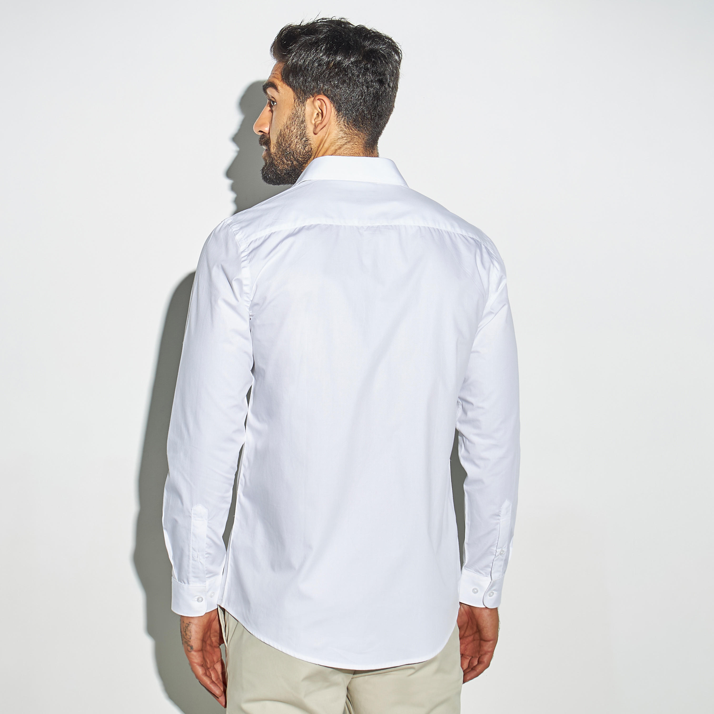 Textured Formal Shirt with Long Sleeves and Pocket-men-clothing-shirts-image-3