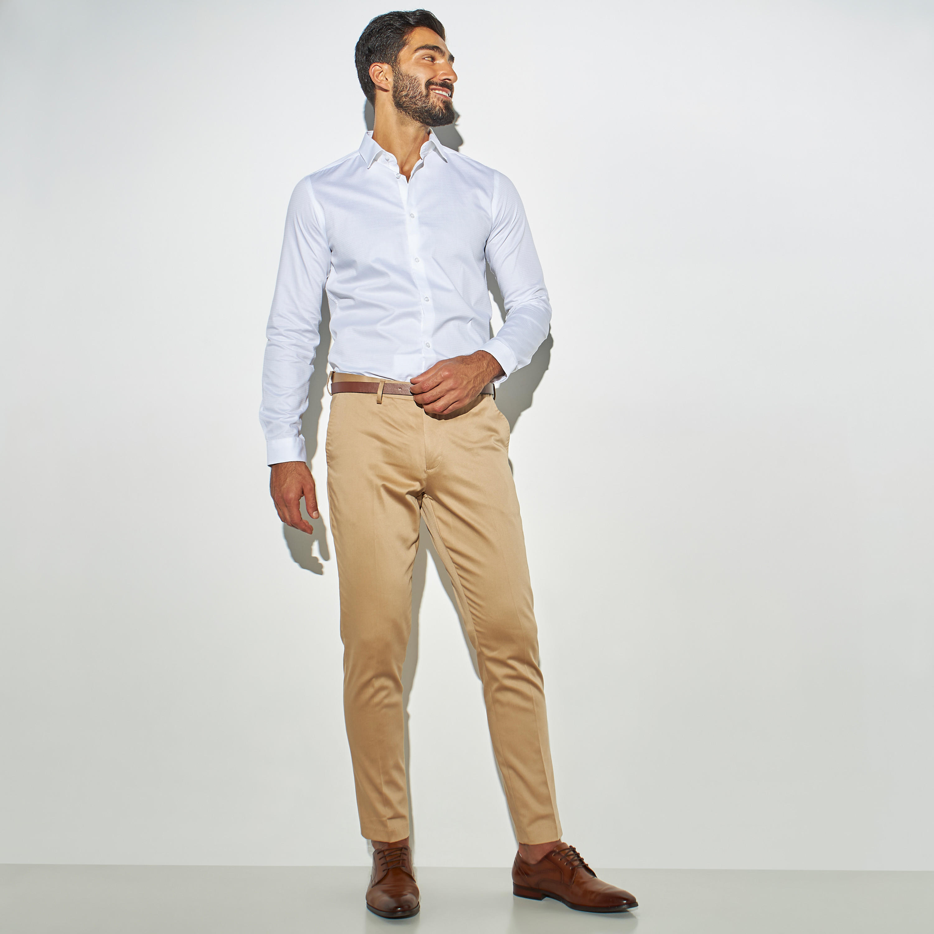 قميص رسمي قصّة سليم بارز الملمس بأكمام طويلة-men-clothing-shirts-image-2