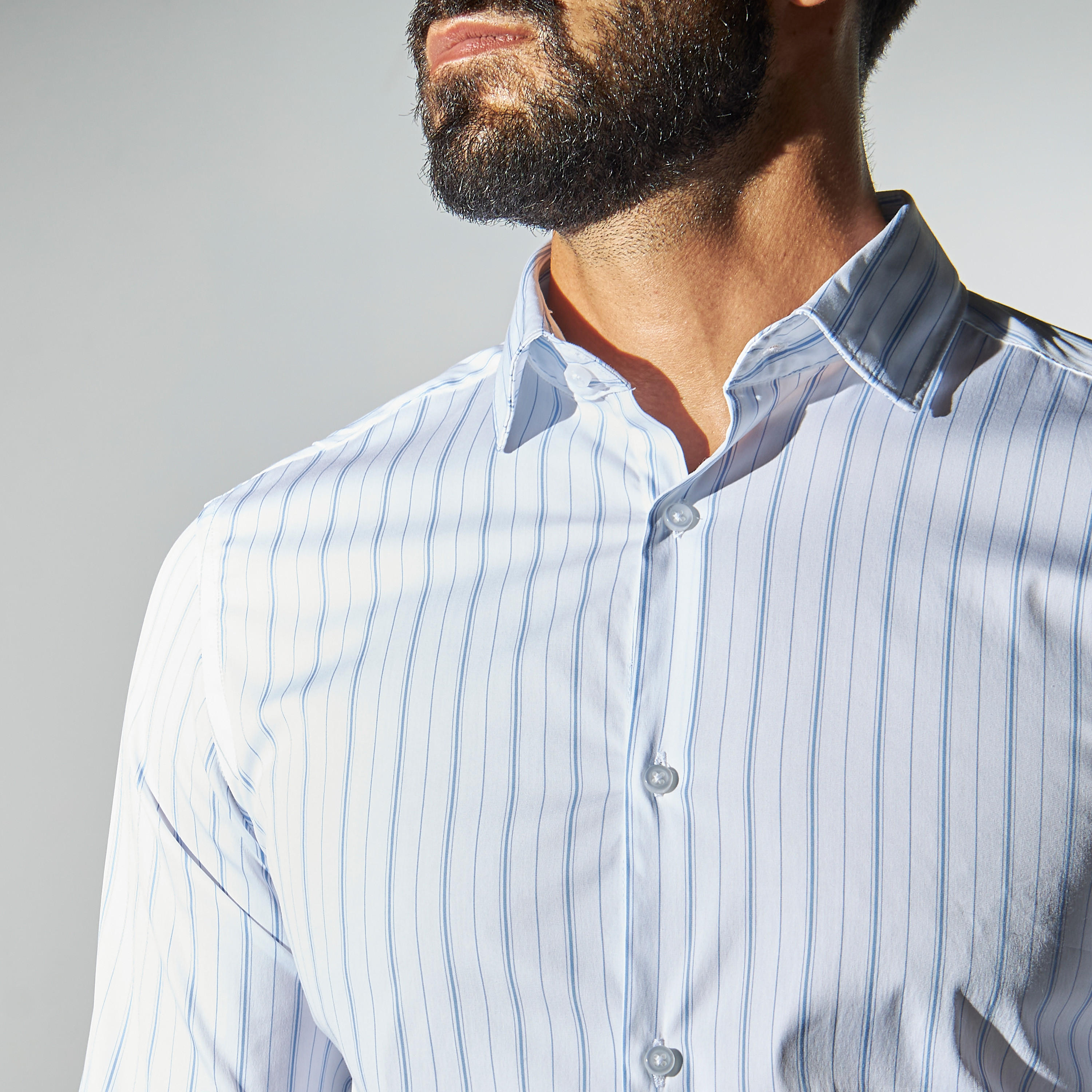 قميص سليم مقلّم بياقة عاديّة وأكمام طويلة-men-clothing-shirts-image-4