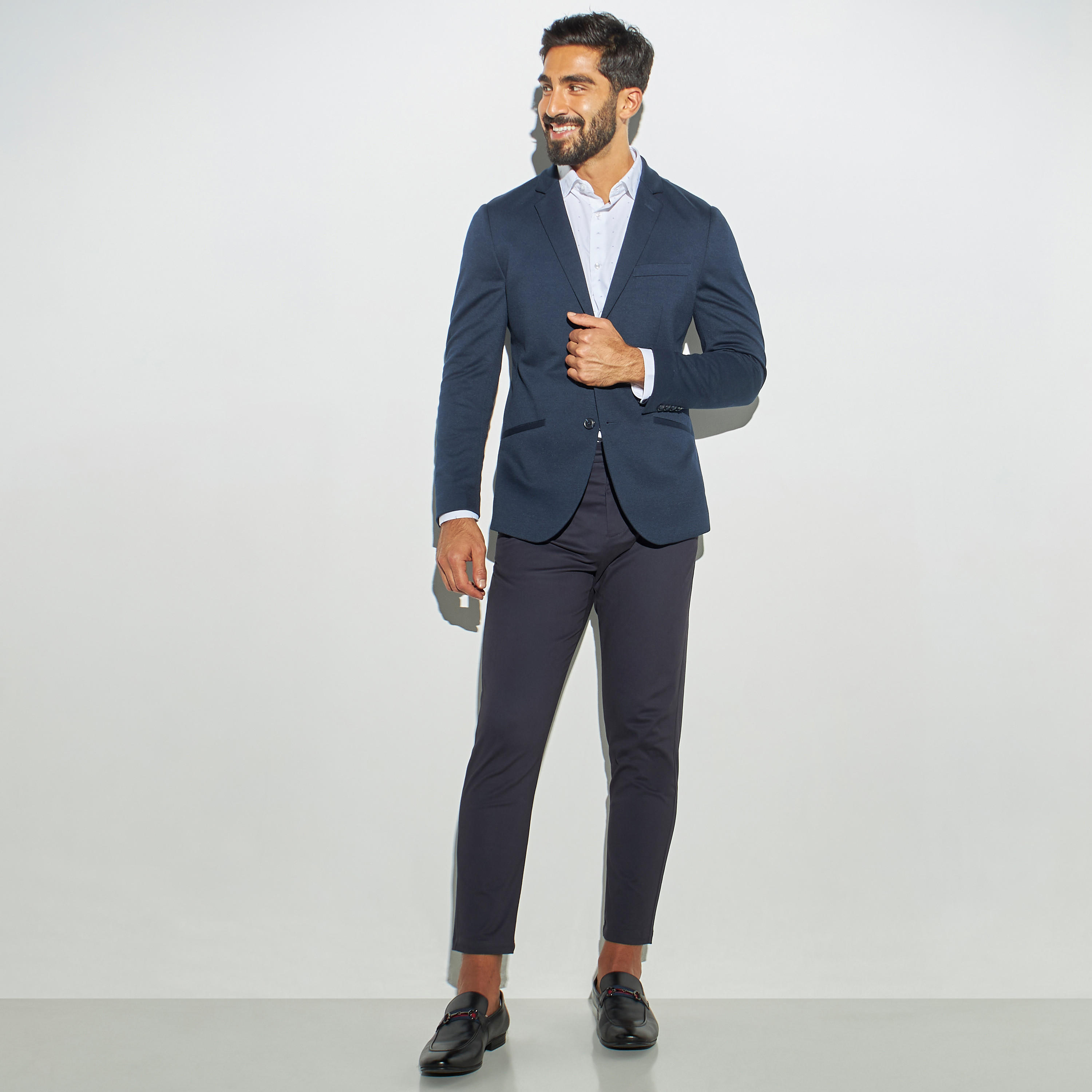 Solid Blazer with Notch Lapel and Pockets-men-winterwear-jacketsandblazers-image-2