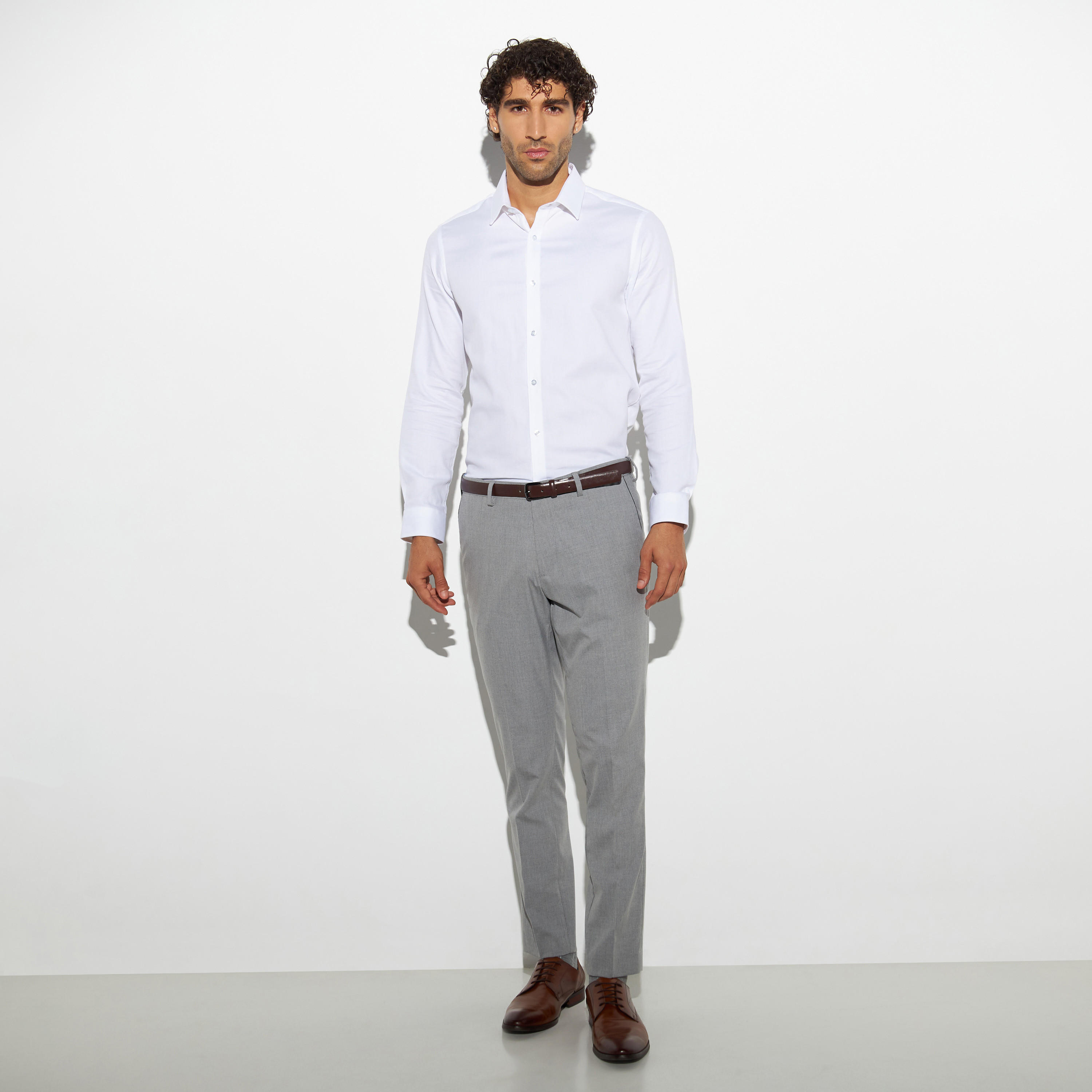 قميص تويل سادة بأكمام طويلة-men-clothing-shirts-image-2