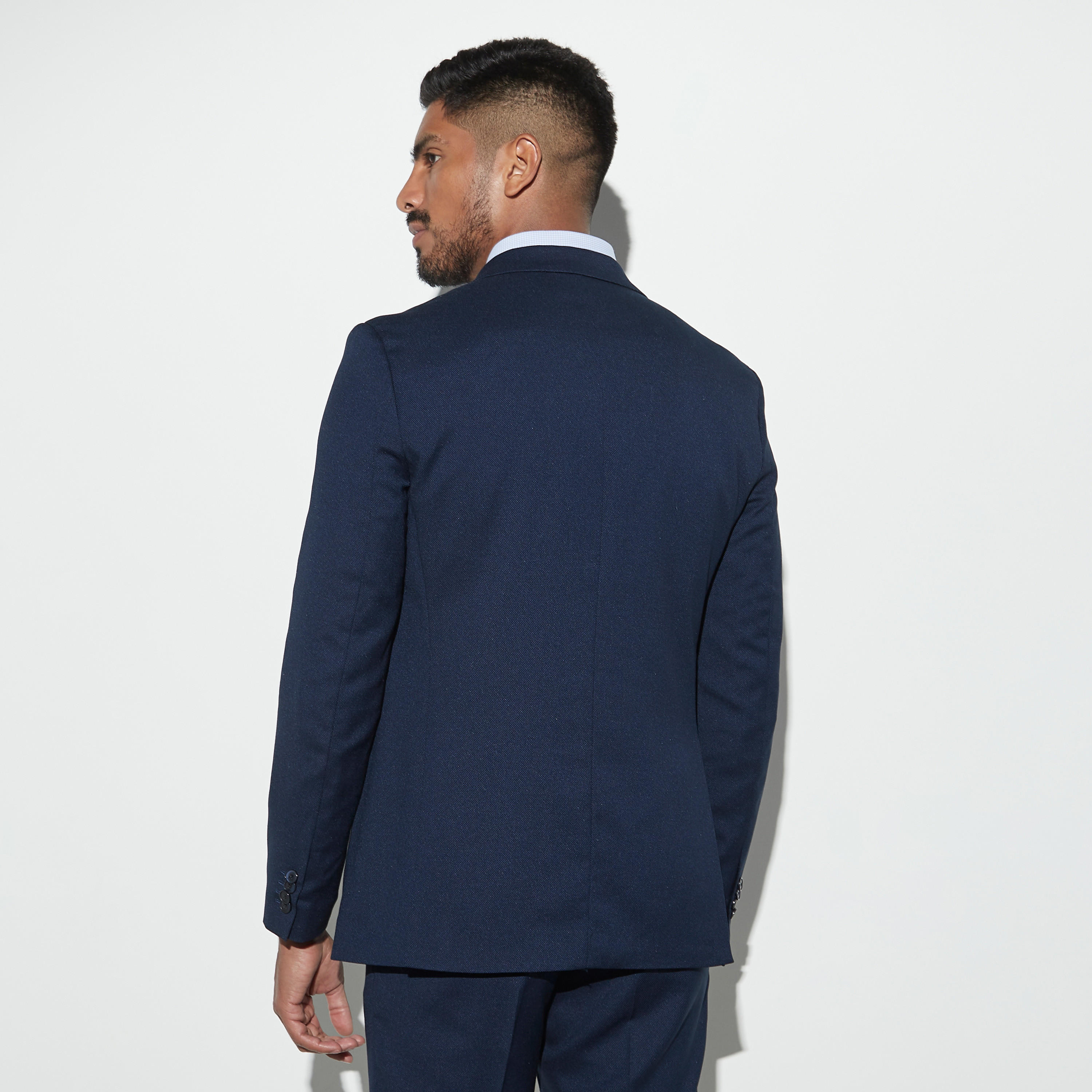 بليزر دوبي بارز الملمس بياقة مطوية وجيوب بطية-men-winterwear-jacketsandblazers-image-3