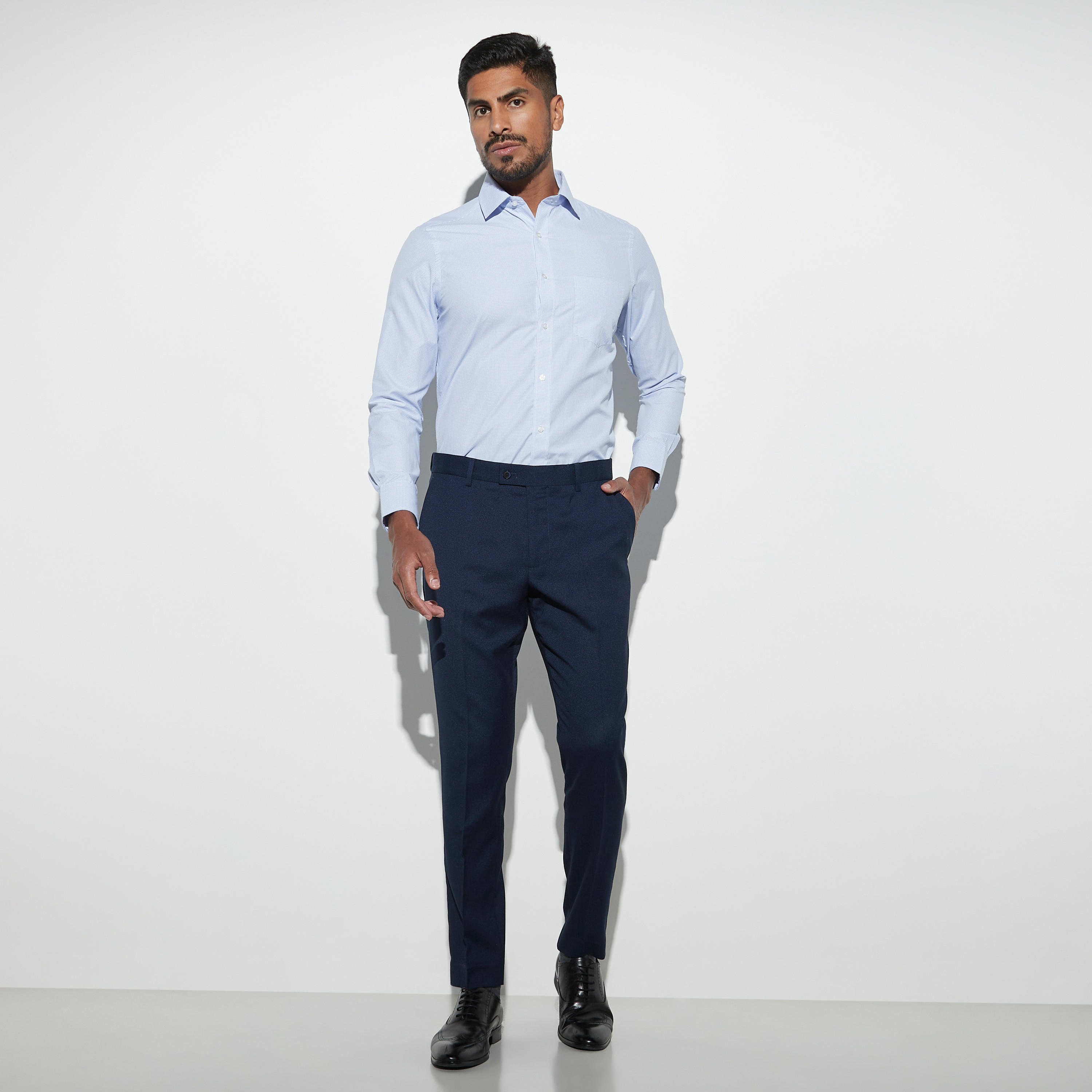 Solid Dobby Formal Trousers with Pockets-men-clothing-bottoms-trousersandchinos-trousers-image-2