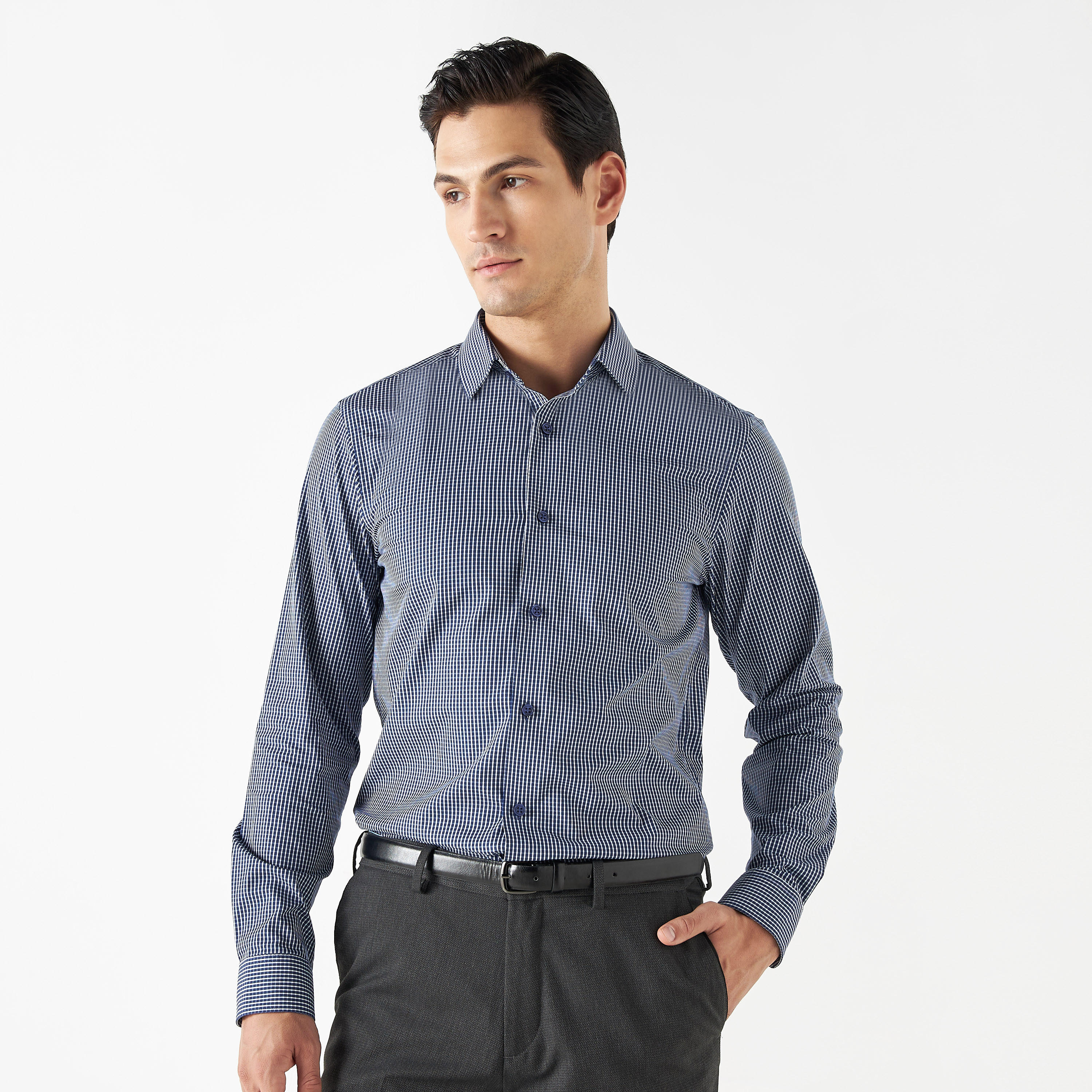 قميص رسمي مربعات بأكمام طويلة-men-clothing-shirts-image-1