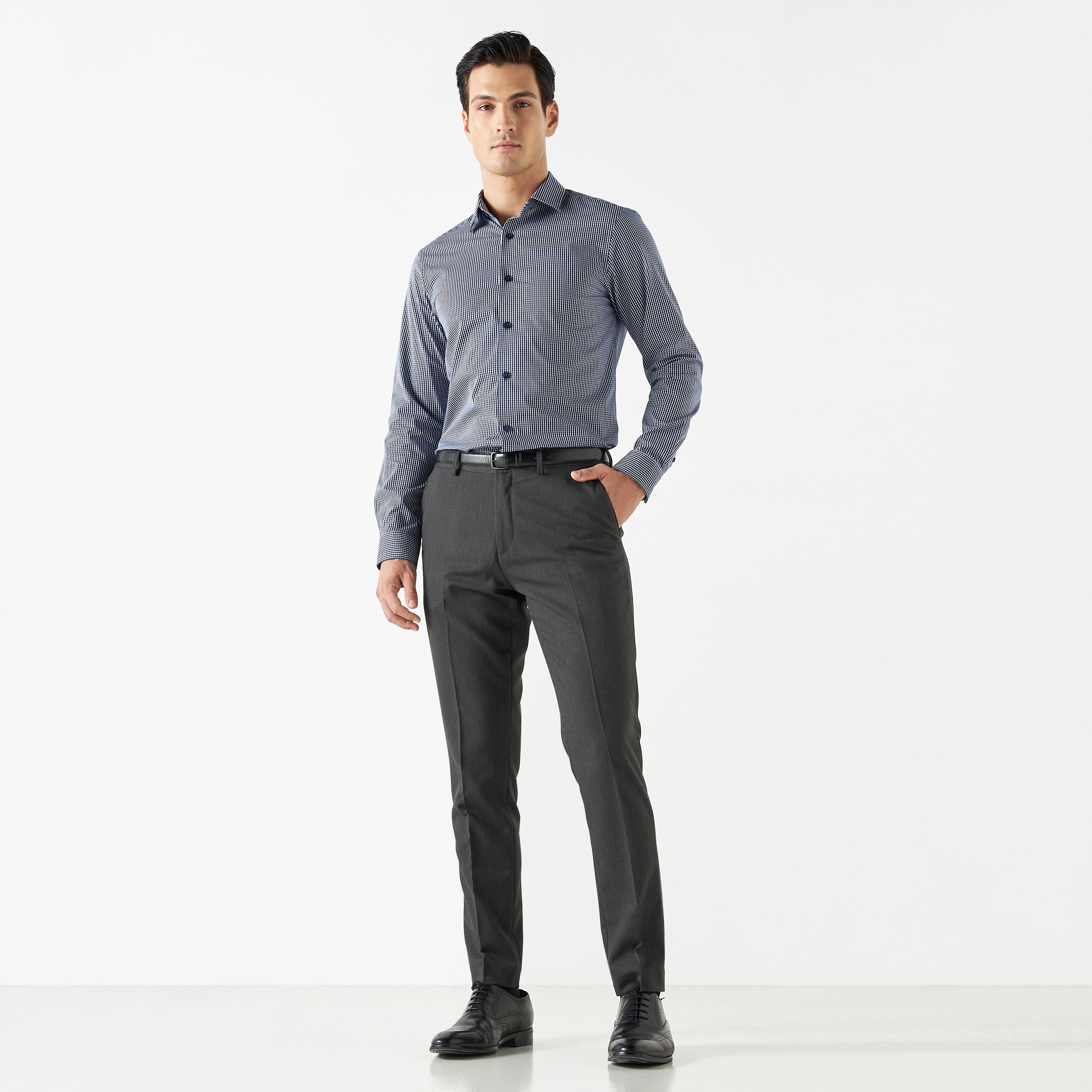 قميص رسمي مربعات بأكمام طويلة-men-clothing-shirts-image-2