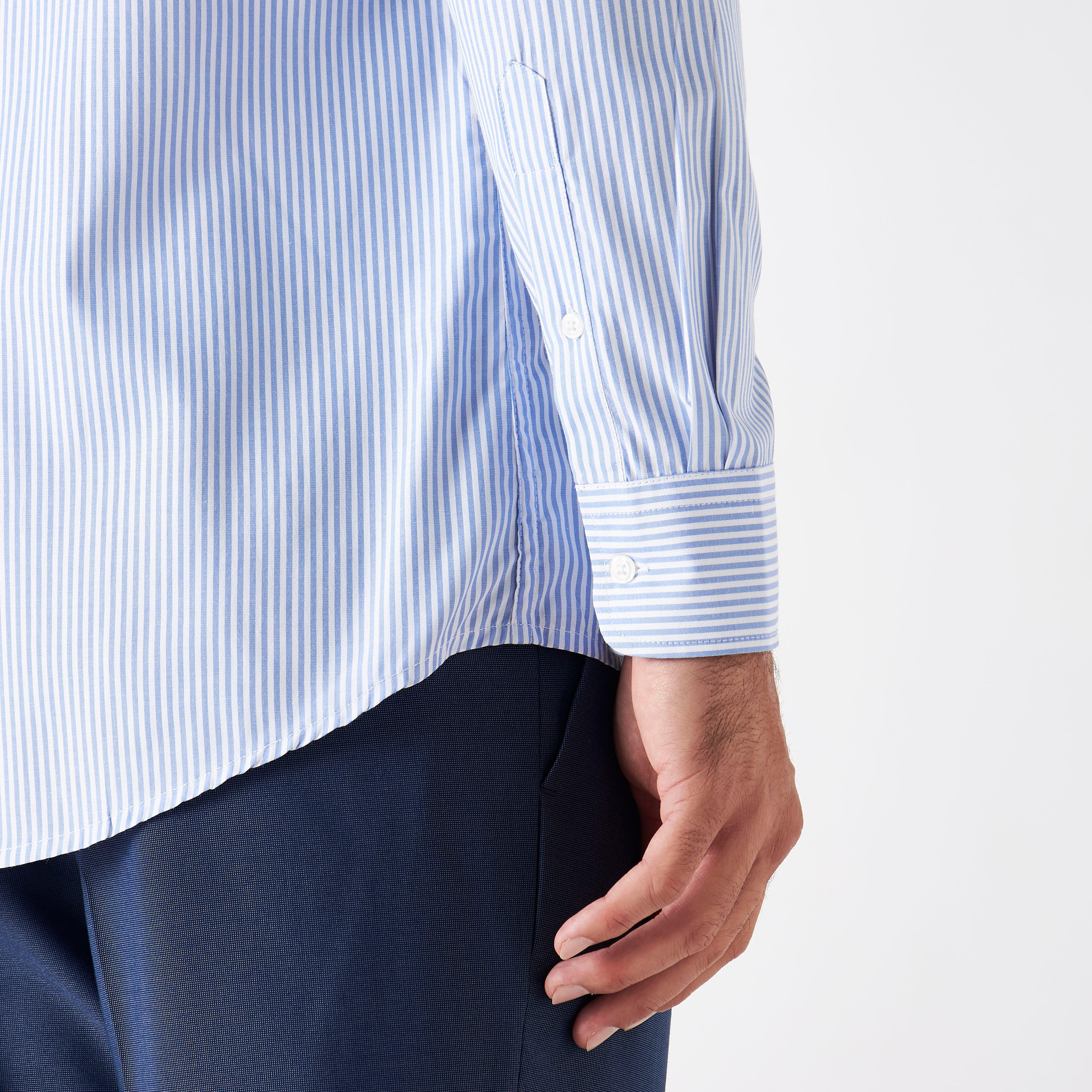 Easy Iron Striped Formal Shirt with Pocket and Long Sleeves-men-clothing-shirts-image-5