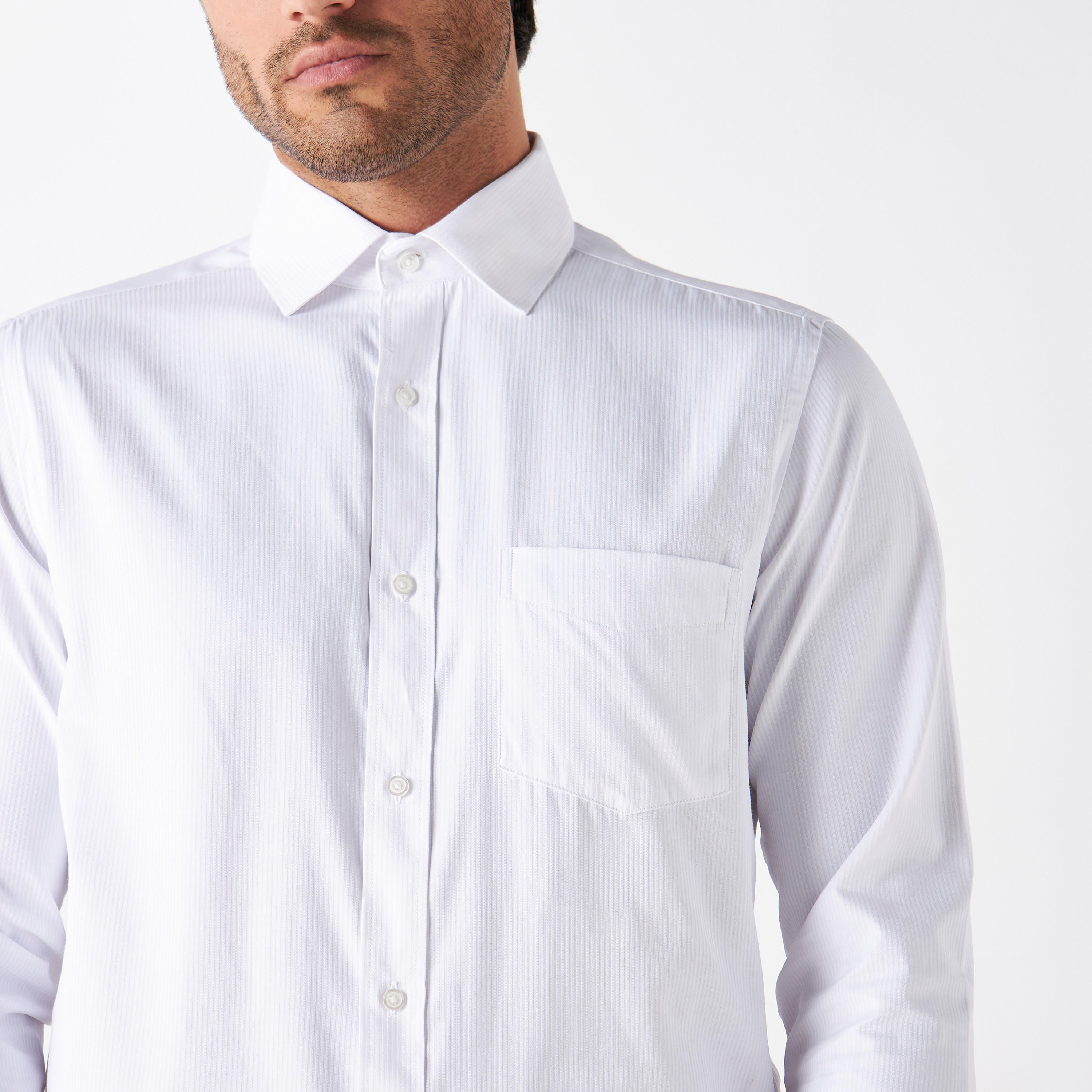 Easy Iron Striped Formal Shirt with Pocket and Long Sleeves-men-clothing-shirts-image-10