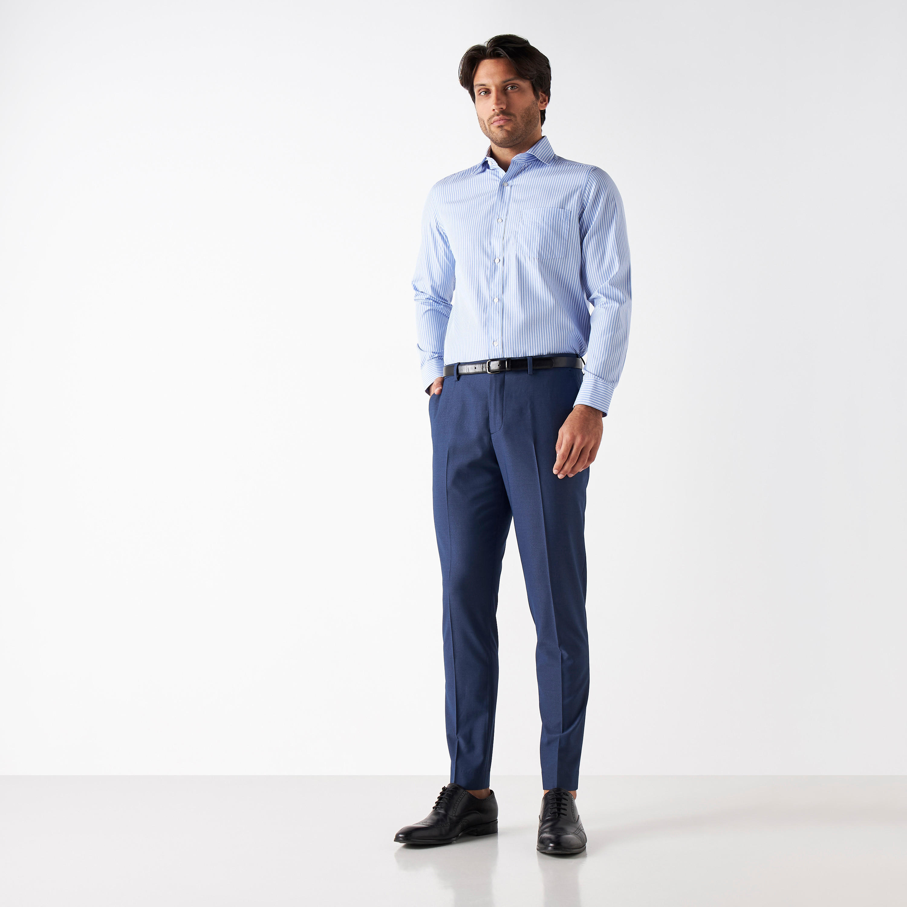 Easy Iron Striped Formal Shirt with Pocket and Long Sleeves-men-clothing-shirts-image-12