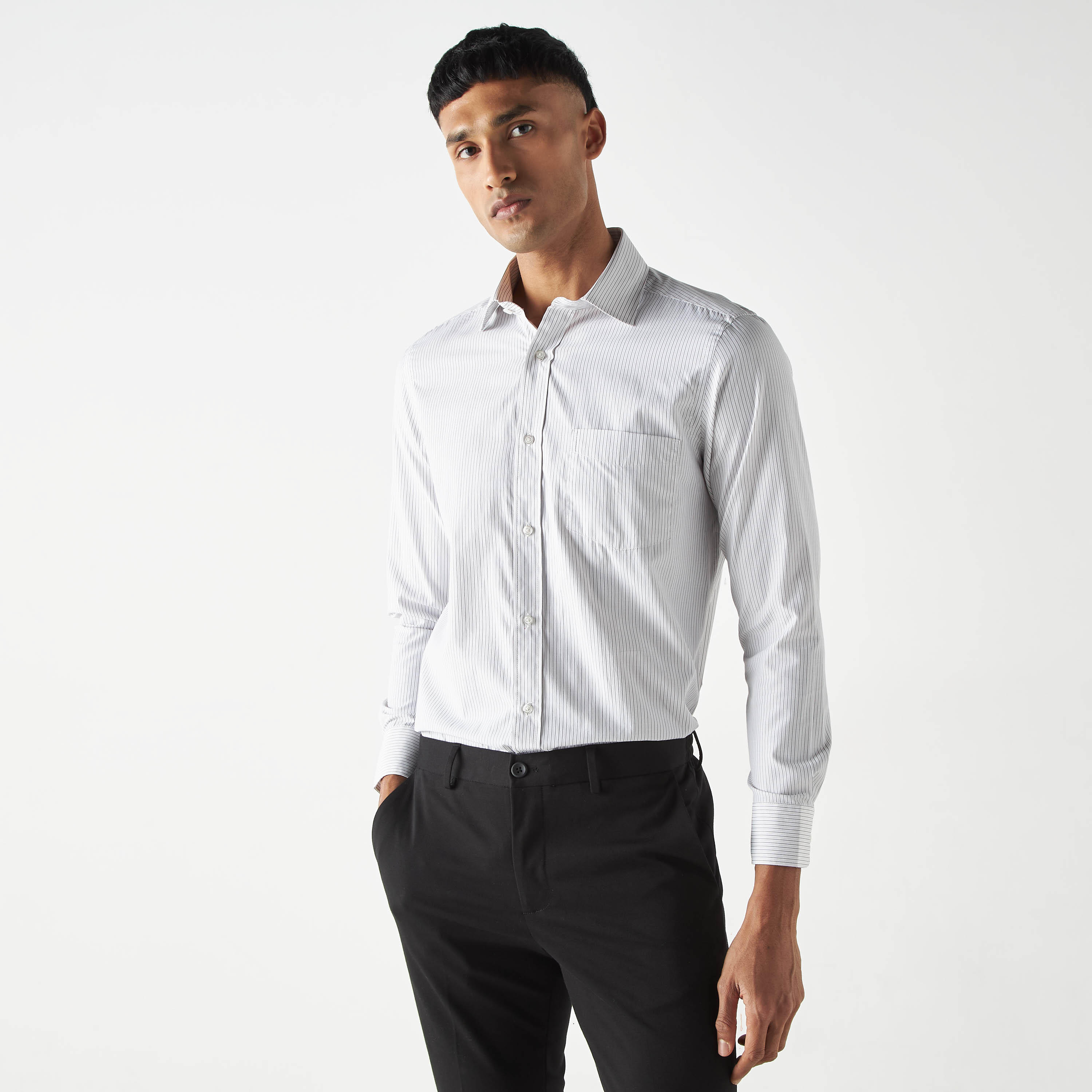Easy Iron Striped Formal Shirt with Pocket and Long Sleeves-men-clothing-shirts-image-16