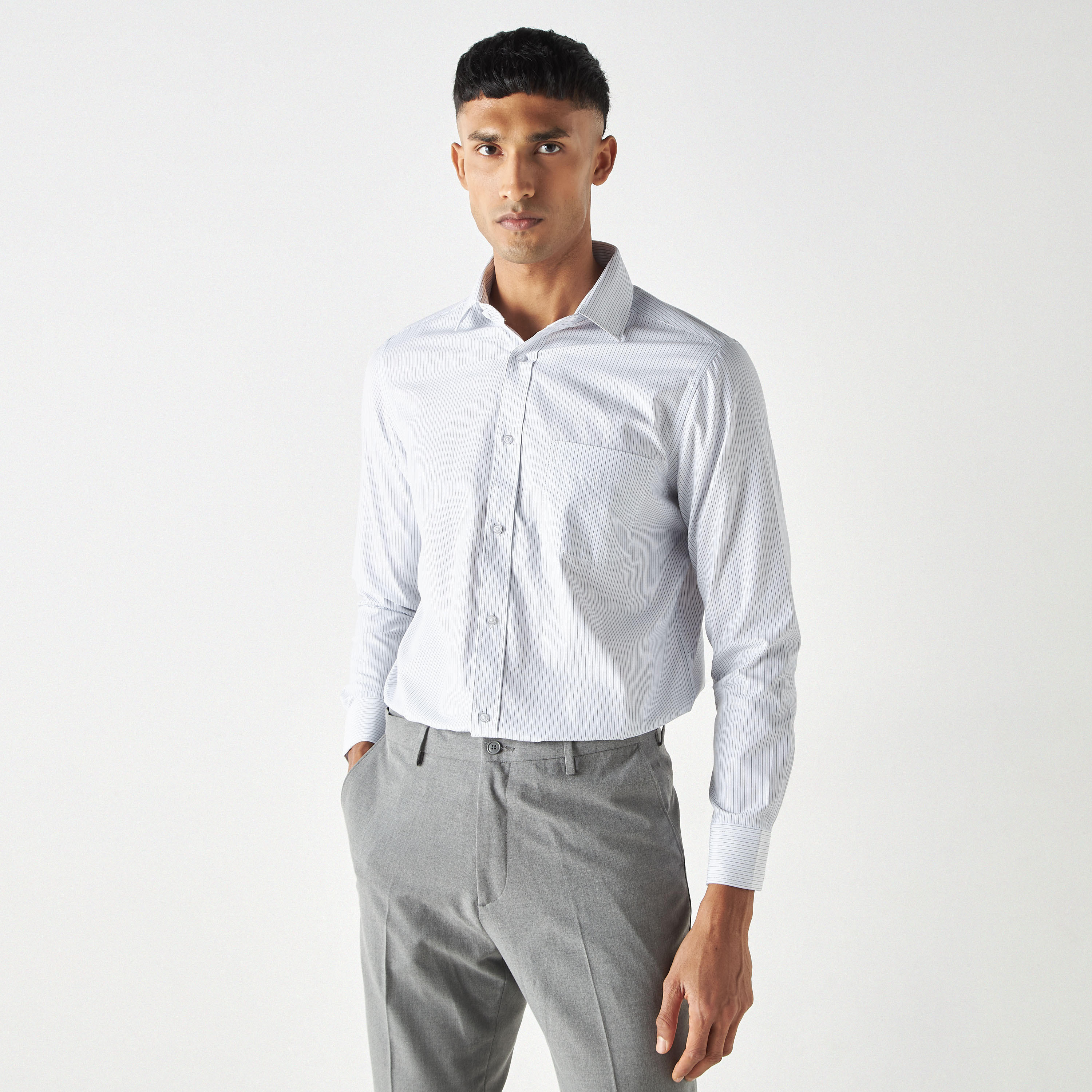 Easy Iron Striped Formal Shirt with Pocket and Long Sleeves-men-clothing-shirts-image-21