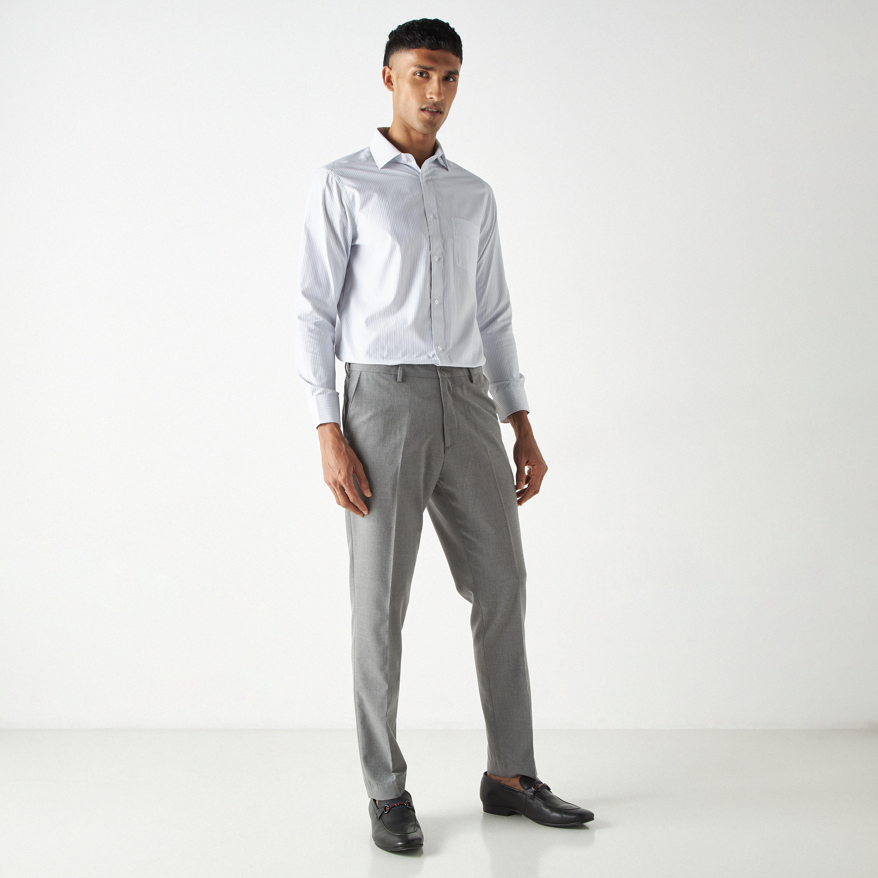 Easy Iron Striped Formal Shirt with Pocket and Long Sleeves-men-clothing-shirts-image-22