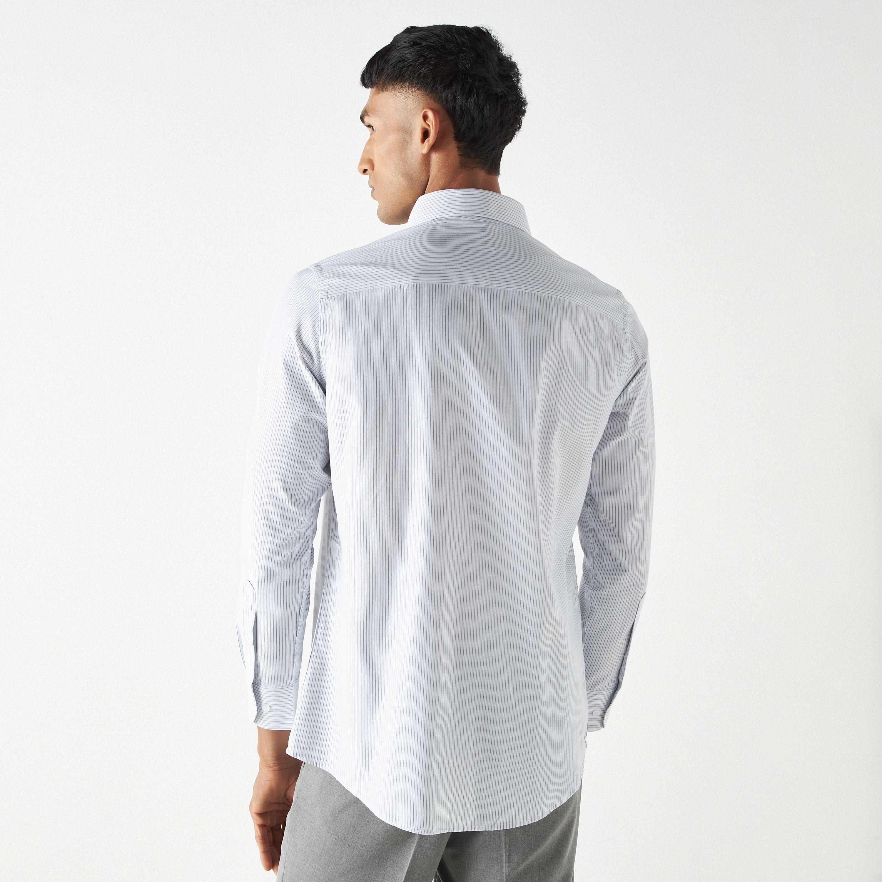 Easy Iron Striped Formal Shirt with Pocket and Long Sleeves-men-clothing-shirts-image-23
