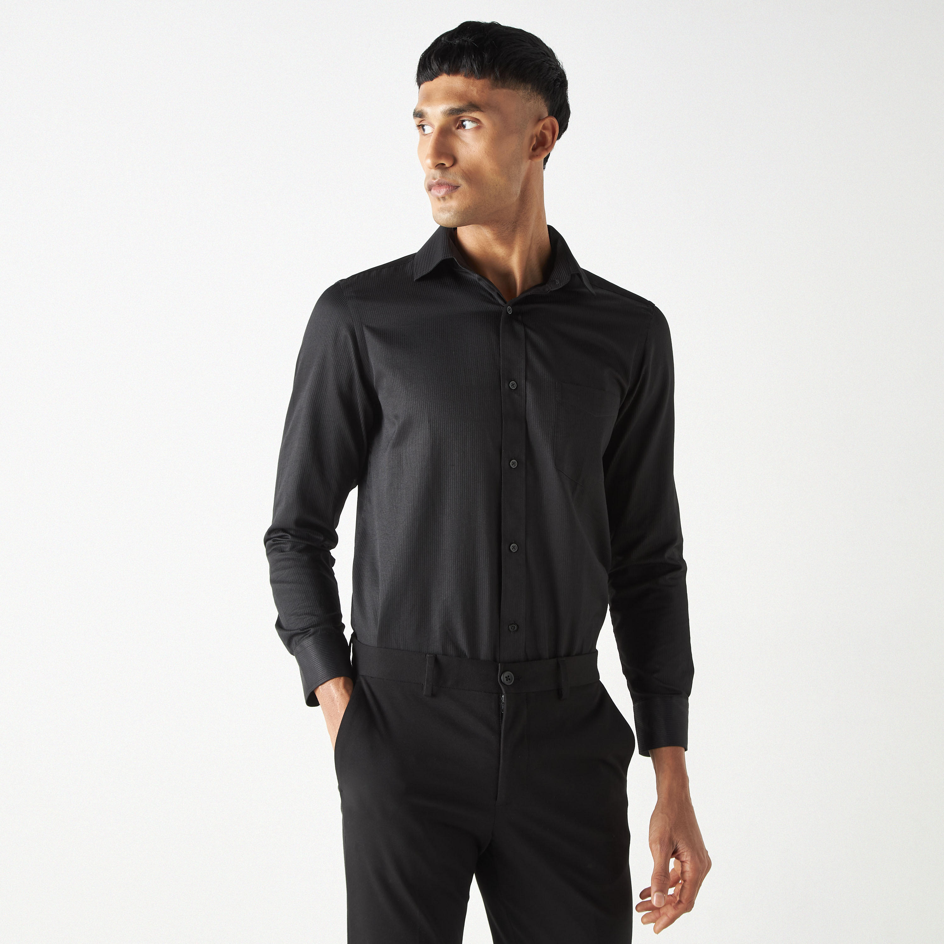 Easy Iron Striped Formal Shirt with Pocket and Long Sleeves-men-clothing-shirts-image-26