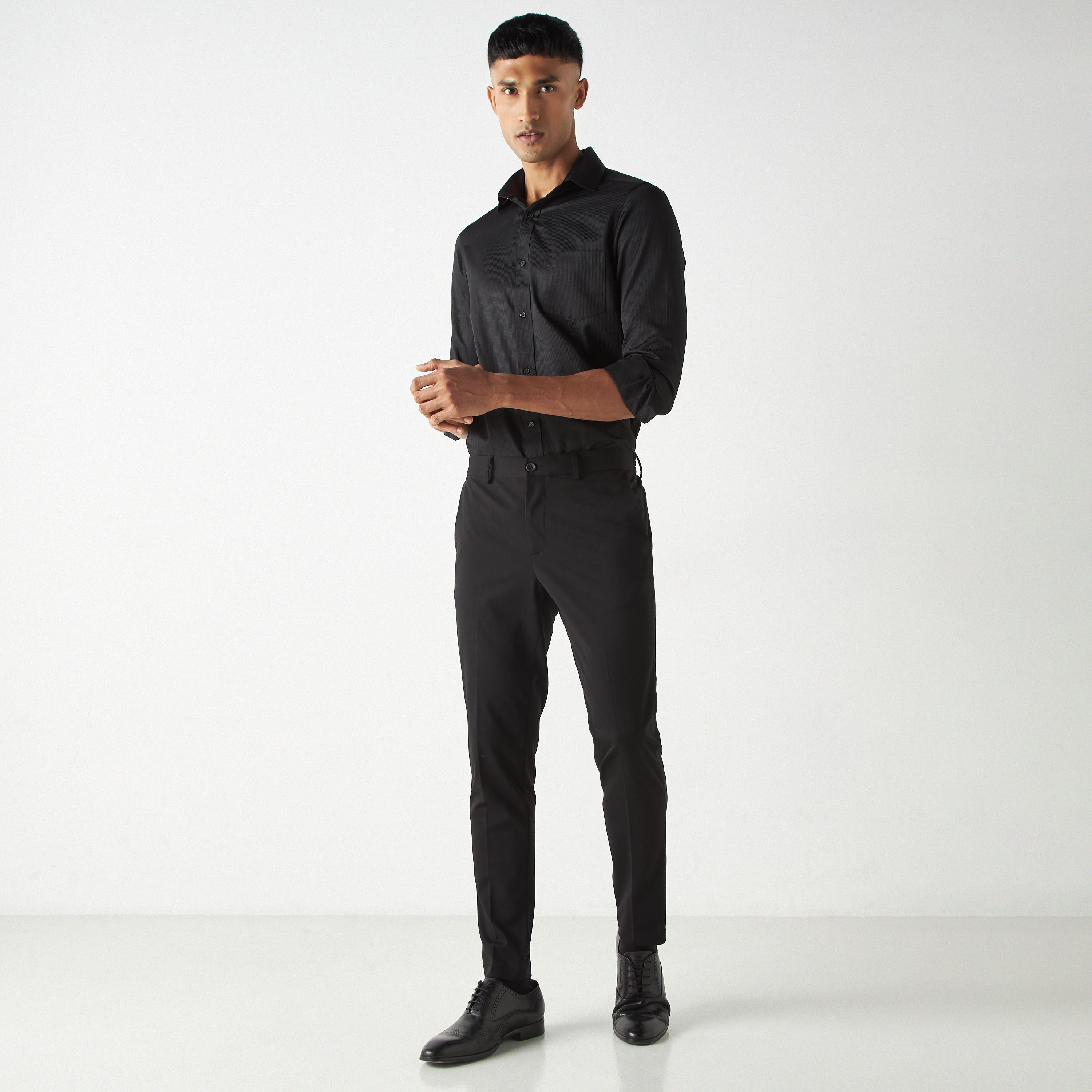 Easy Iron Striped Formal Shirt with Pocket and Long Sleeves-men-clothing-shirts-image-27
